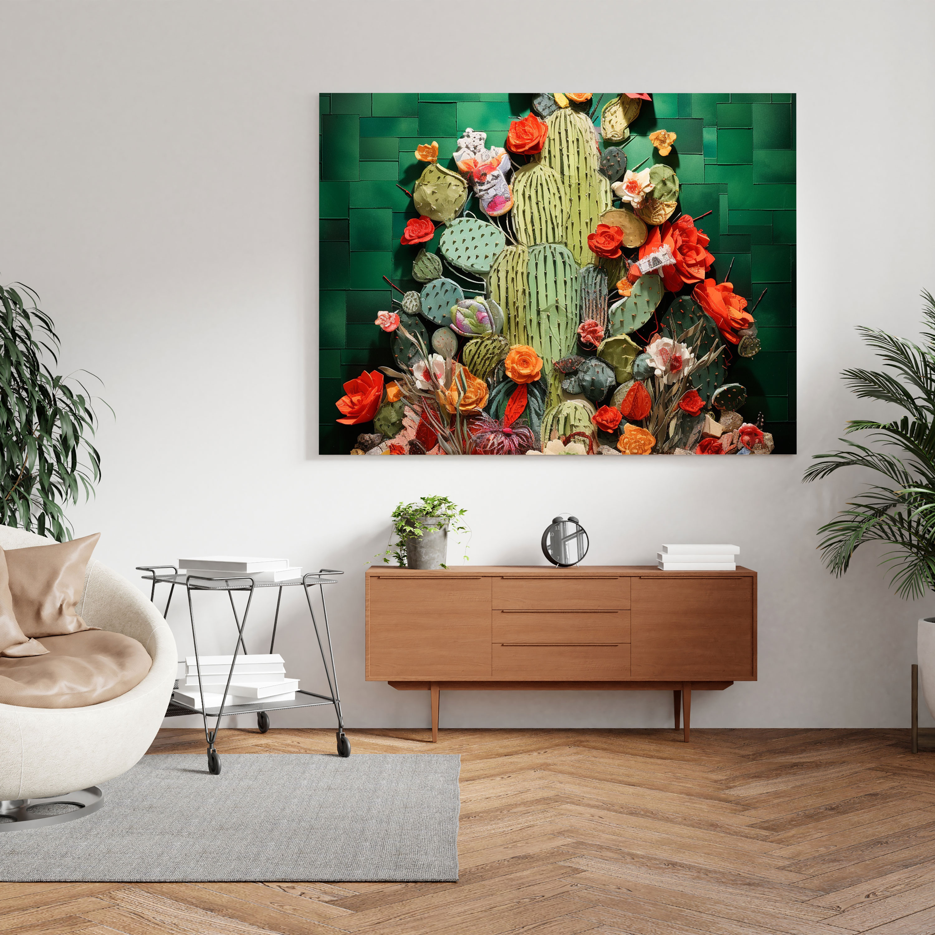 Cactus Canvas Print - Contemporary Mixed Media Wall Art - Cactus, Wall Decoration, Home Decoration, Home Decoration