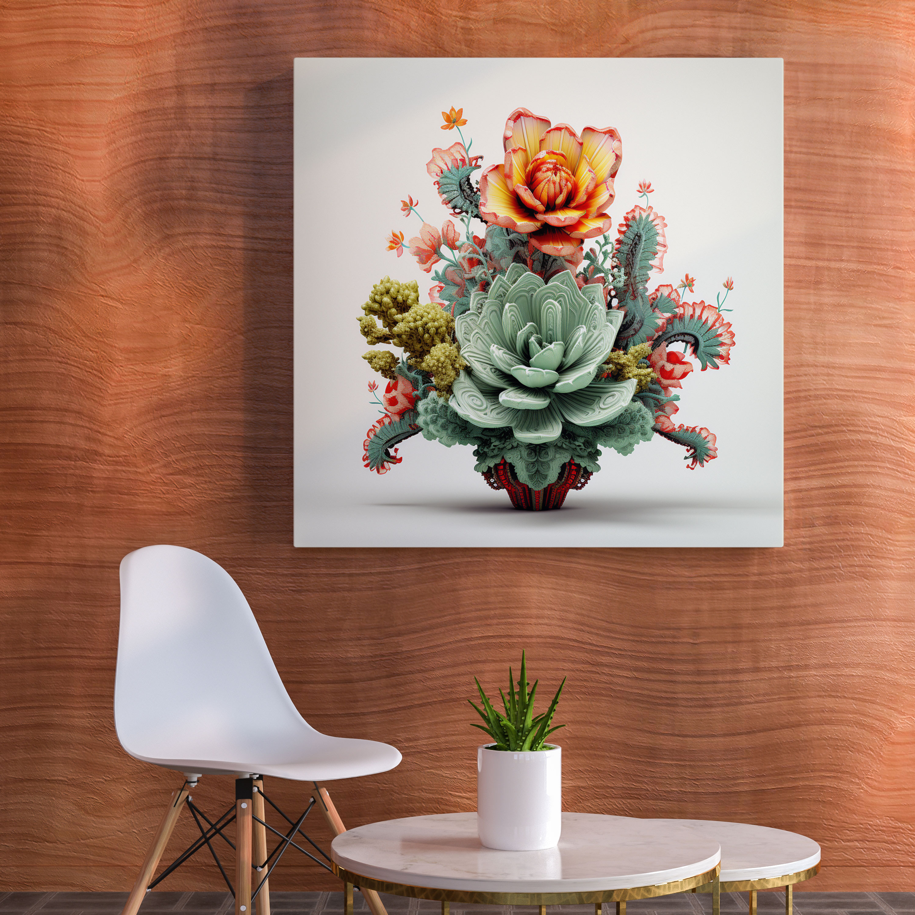 Cactus Canvas Print - Contemporary Patterned Wall Art - Cactus, Canvas Wall Art, Contemporary Digital Illustration, Textures