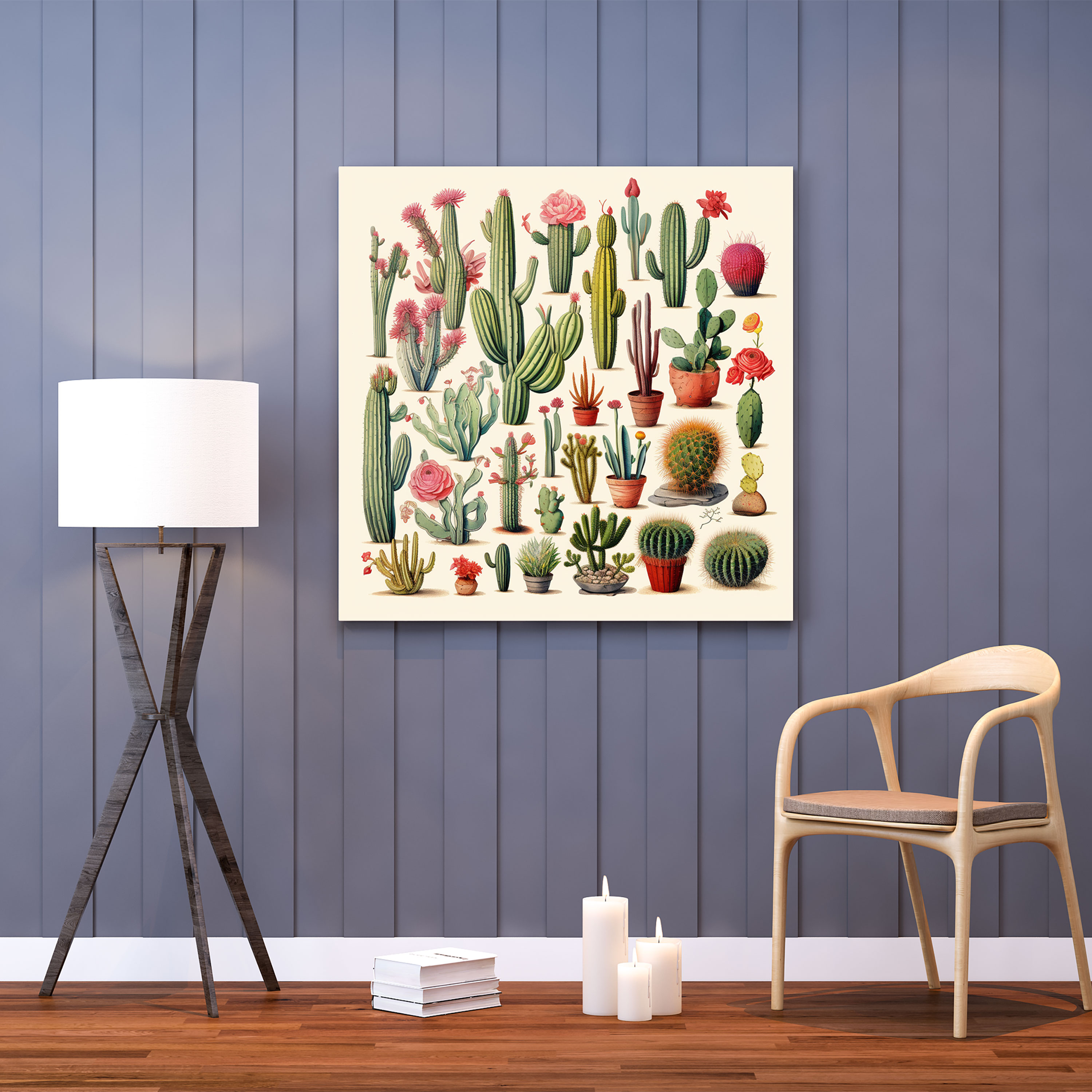 Botanical Cacti Wall Art - Cactus, Cactus, Canvas Wall Art, Cactus Species