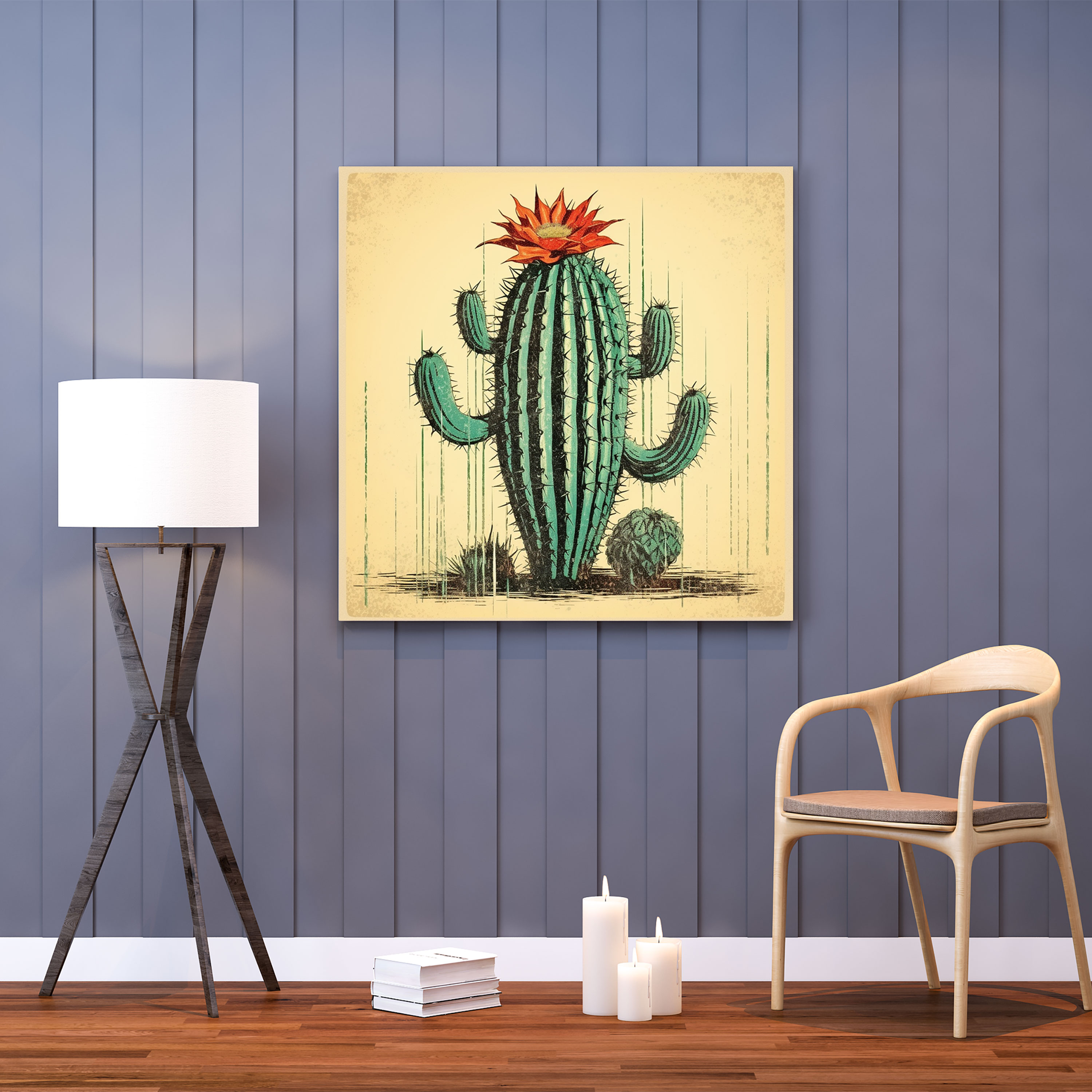 Vintage Cactus Wall Decoration - Cactus, Wall Art, Nostalgia, Wall Decoration