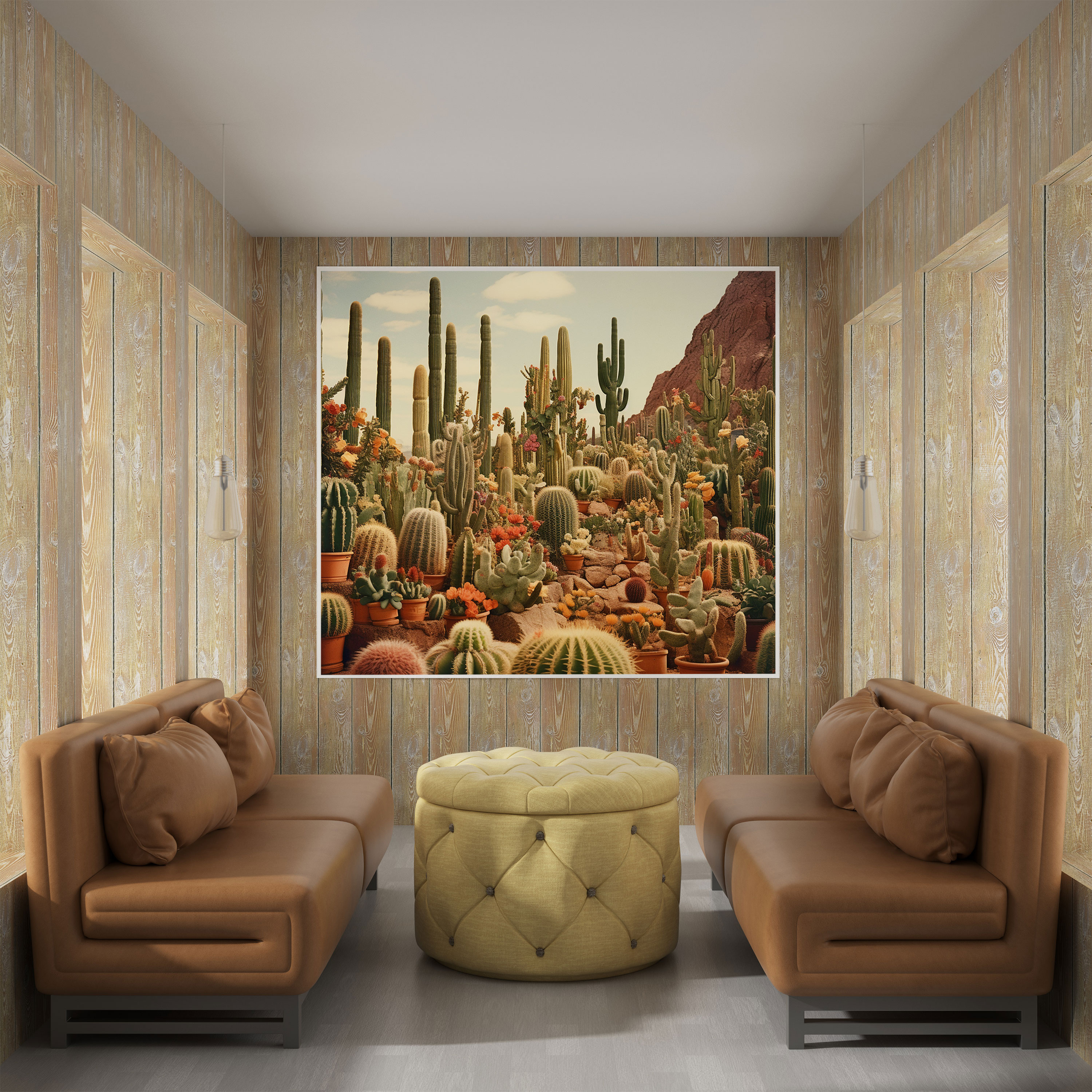 Vintage Cactus Canvas Print - Classic Photograph - Wall Decoration - Cactus, Cactus Nursery, Wall Art, Home Decoration