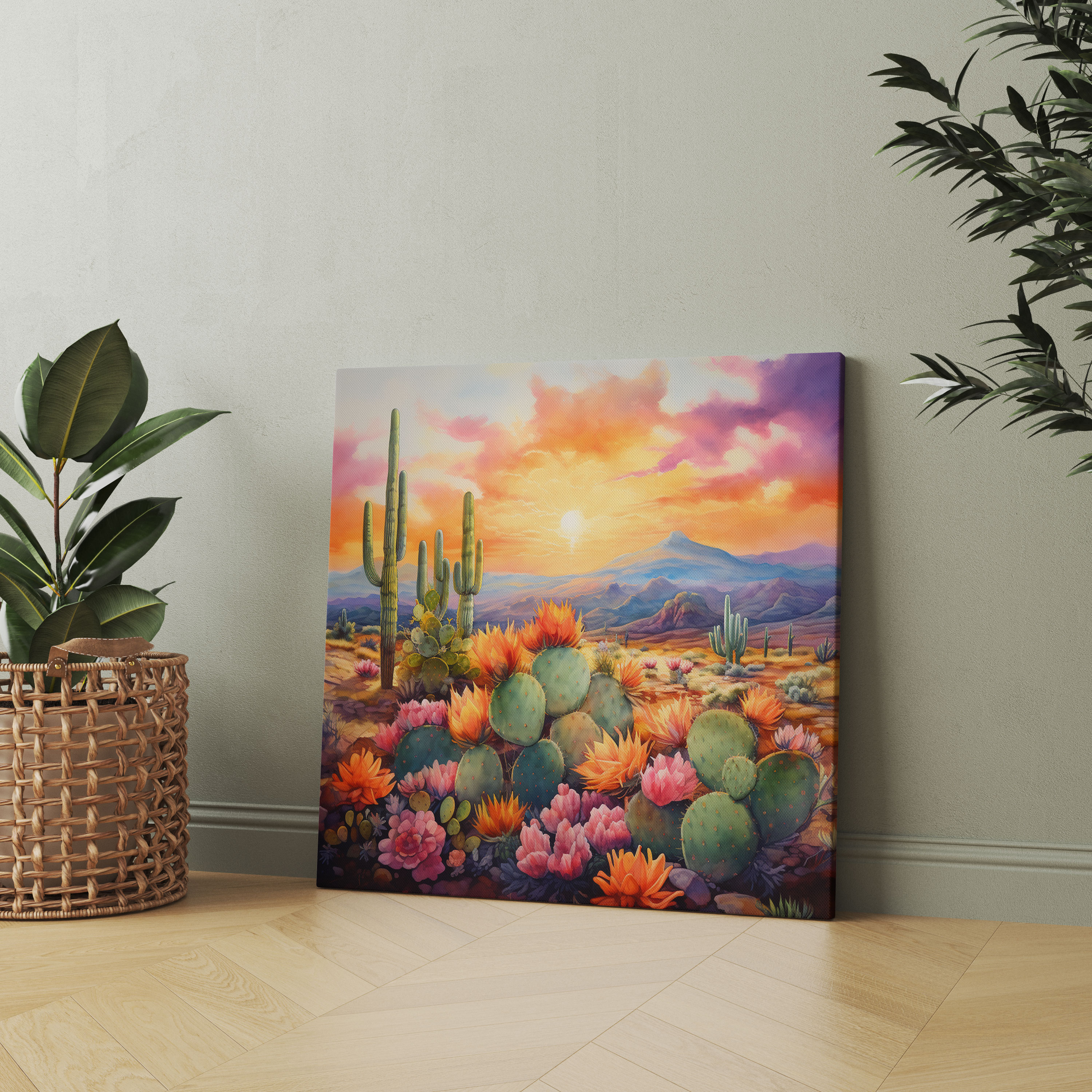 Cactus Sunset Canvas Print - Cactus, Canvas, Canvas Wall Art, Canvas Print