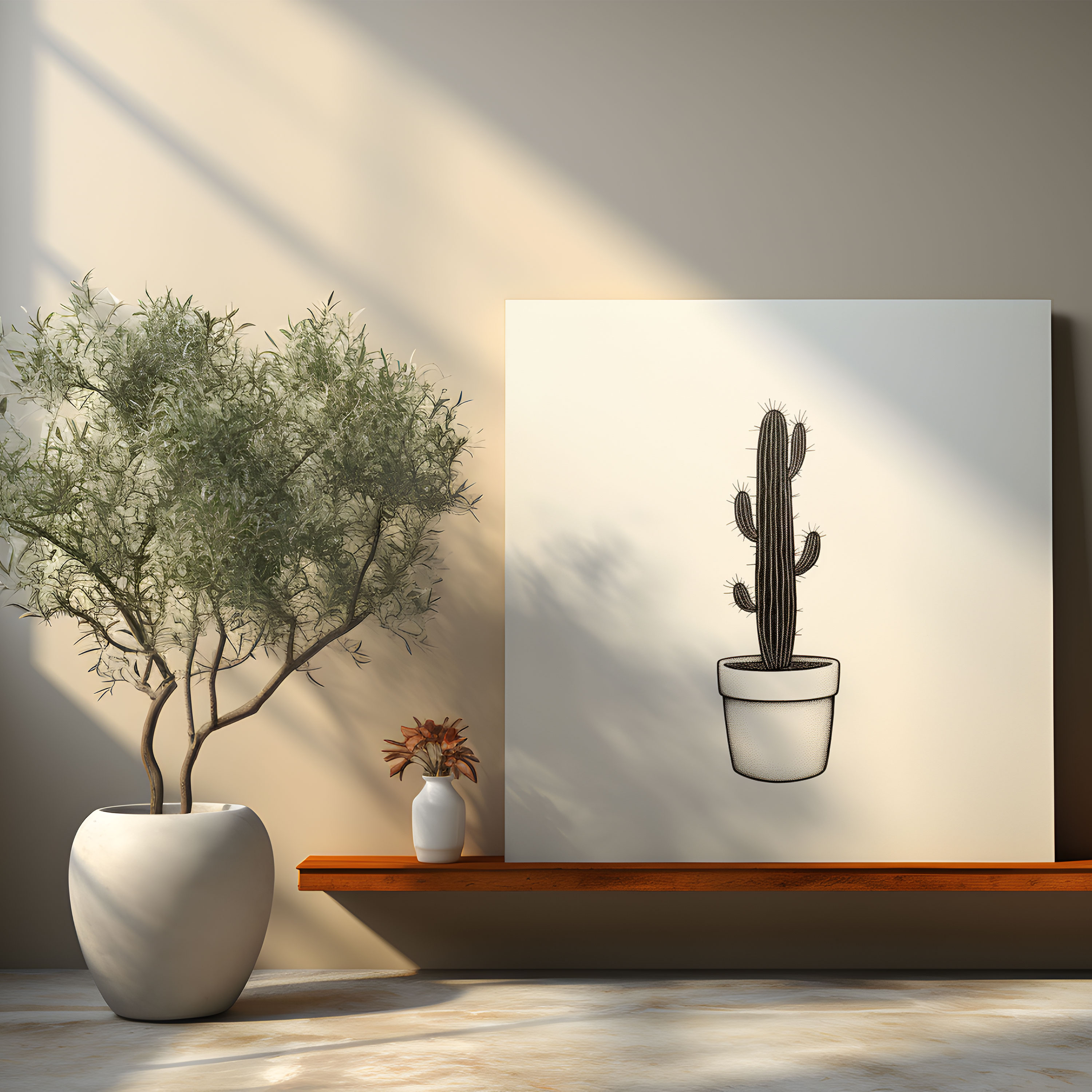 Elegant Cactus Wall Art - Cactus, Canvas Print, Canvas, Elegant