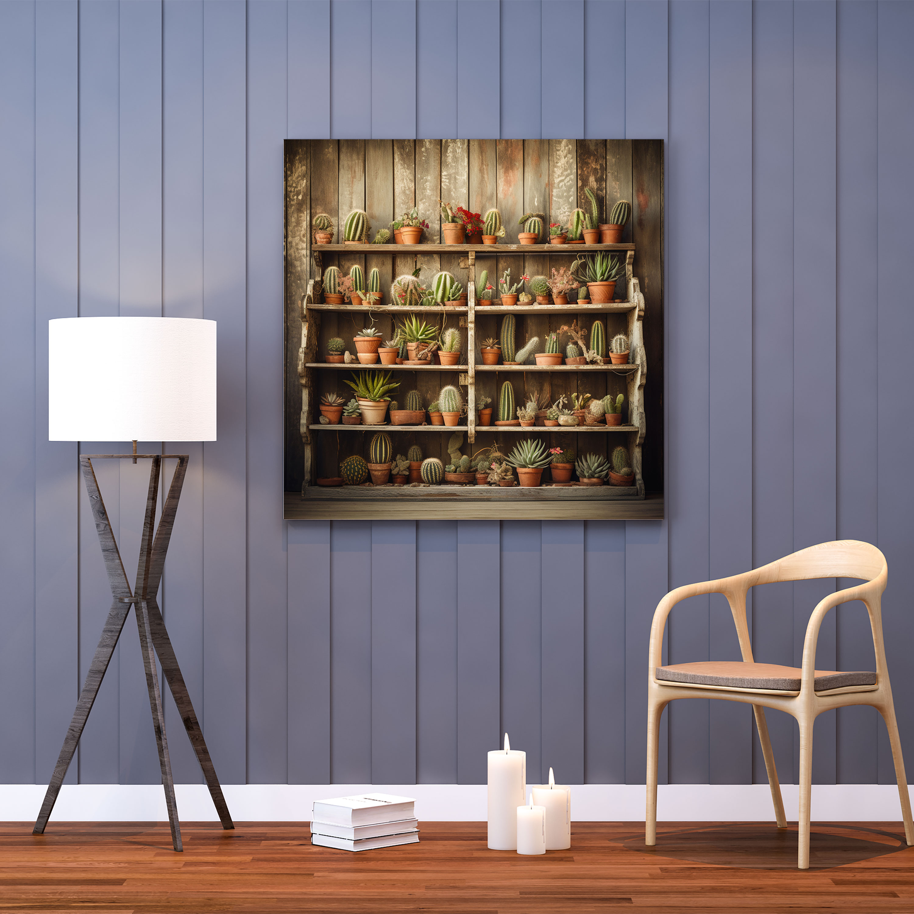 Rustic Cactus Canvas Print - Cactus, Cactus, Home Decoration, Rustic Charm