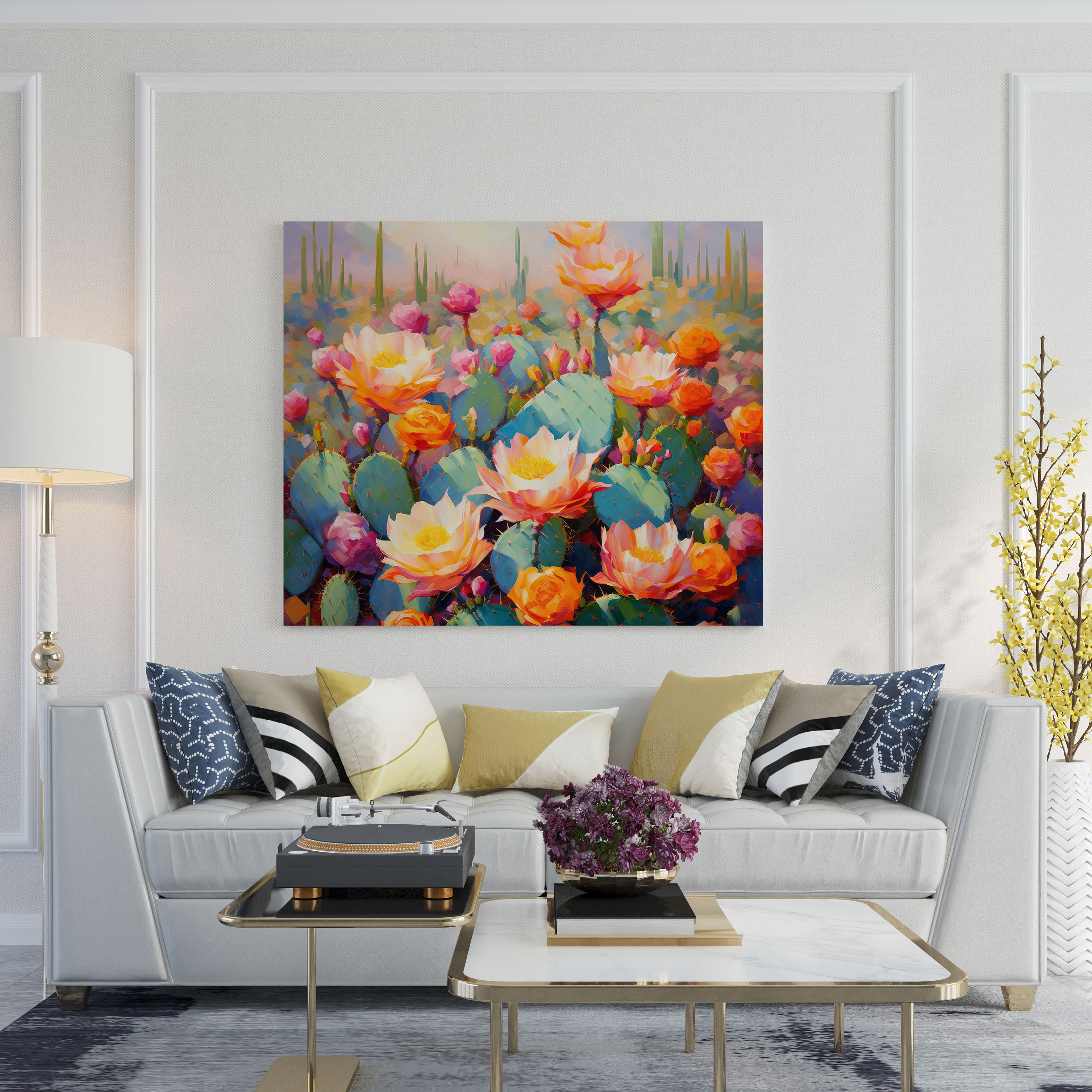 Energetic Cactus Wall Art - Cactus, Canvas Wall Art, Canvas Print, Wall Art