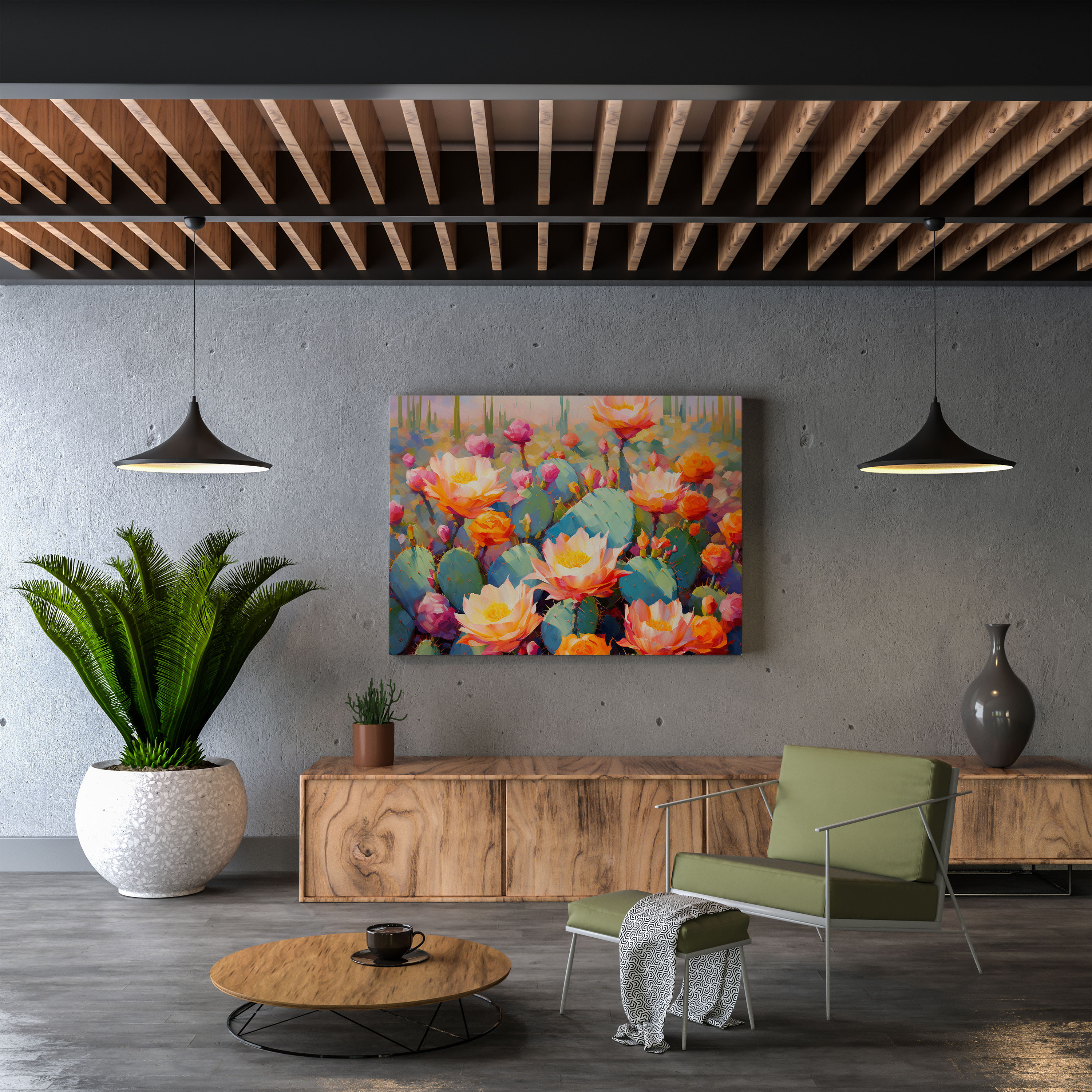 Energetic Cactus Wall Art - Cactus, Canvas Wall Art, Canvas Print, Wall Art