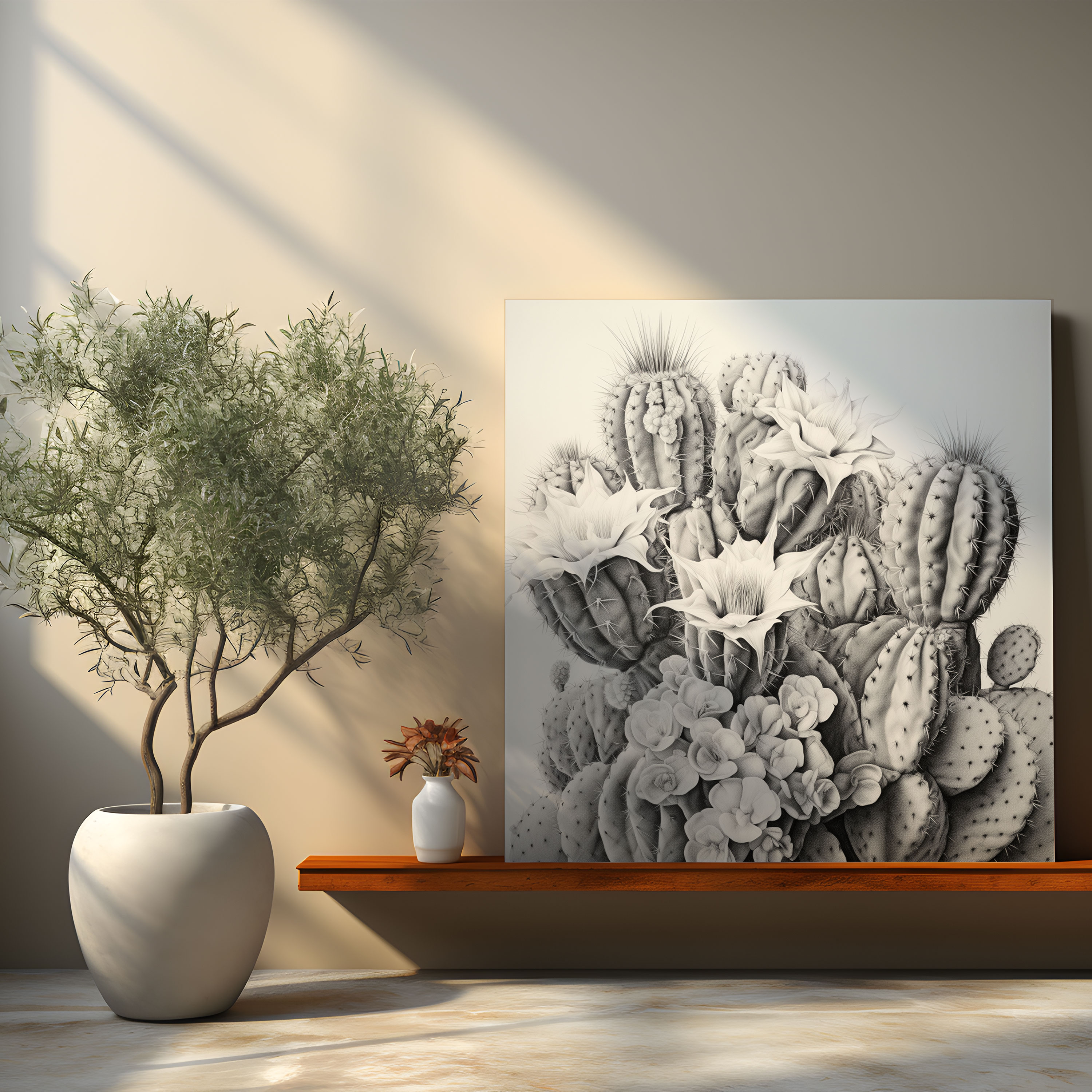 Intricate Cactus Wall Art - Cactus, Canvas Wall Art, Realistic, Home Decoration