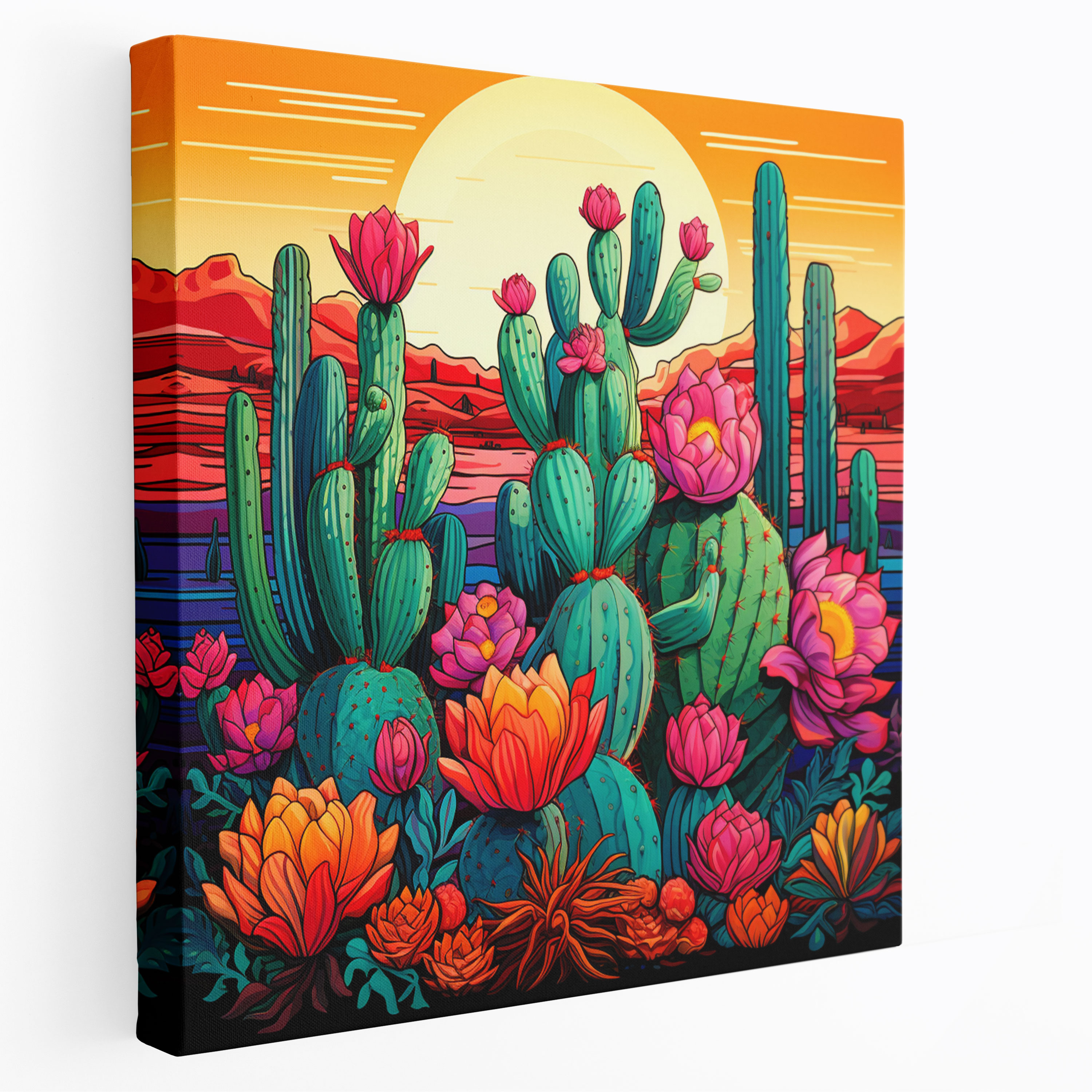 Colorful Cactus Canvas Print - Cactus, Colorful, Pop Art, Cactus