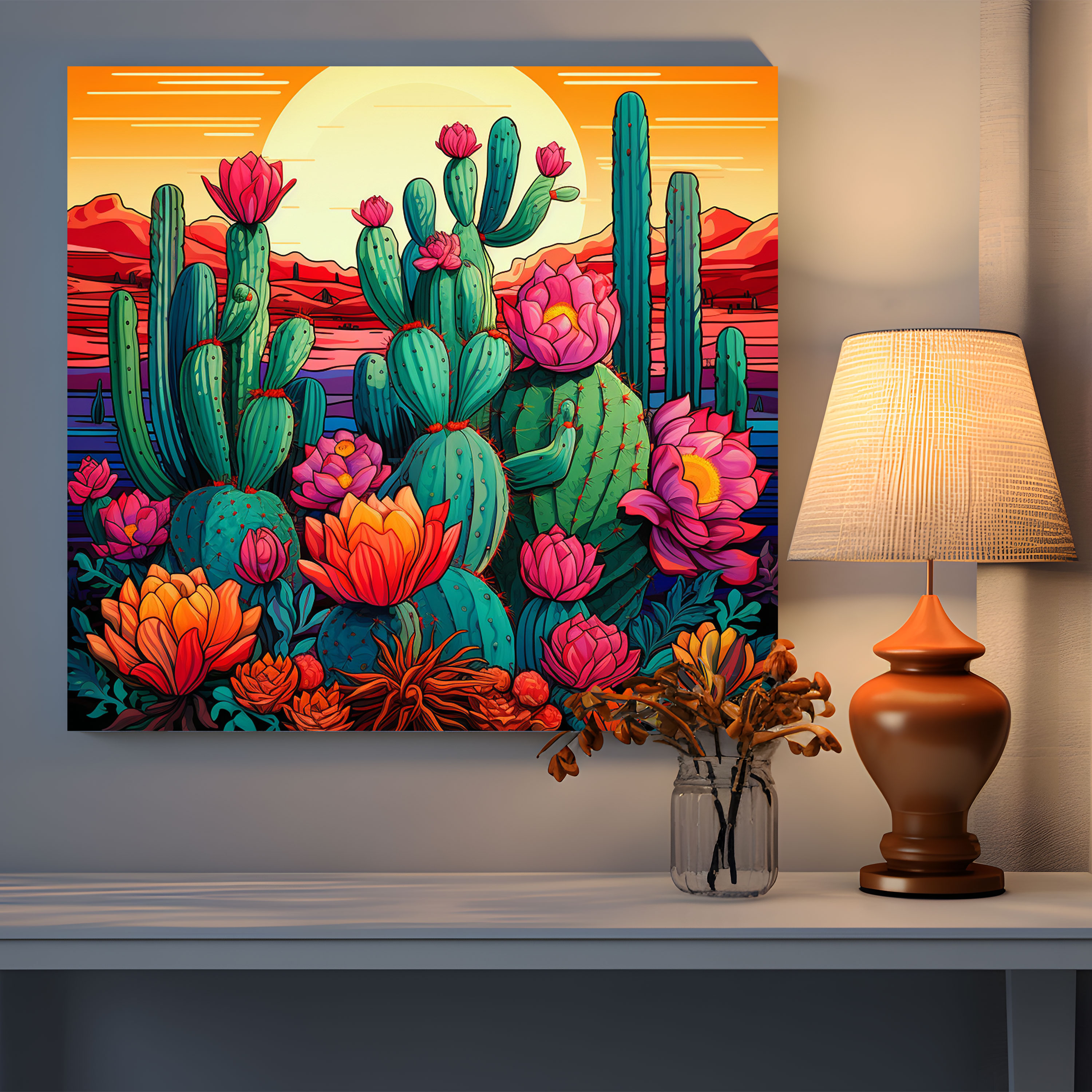 Colorful Cactus Canvas Print - Cactus, Colorful, Pop Art, Cactus