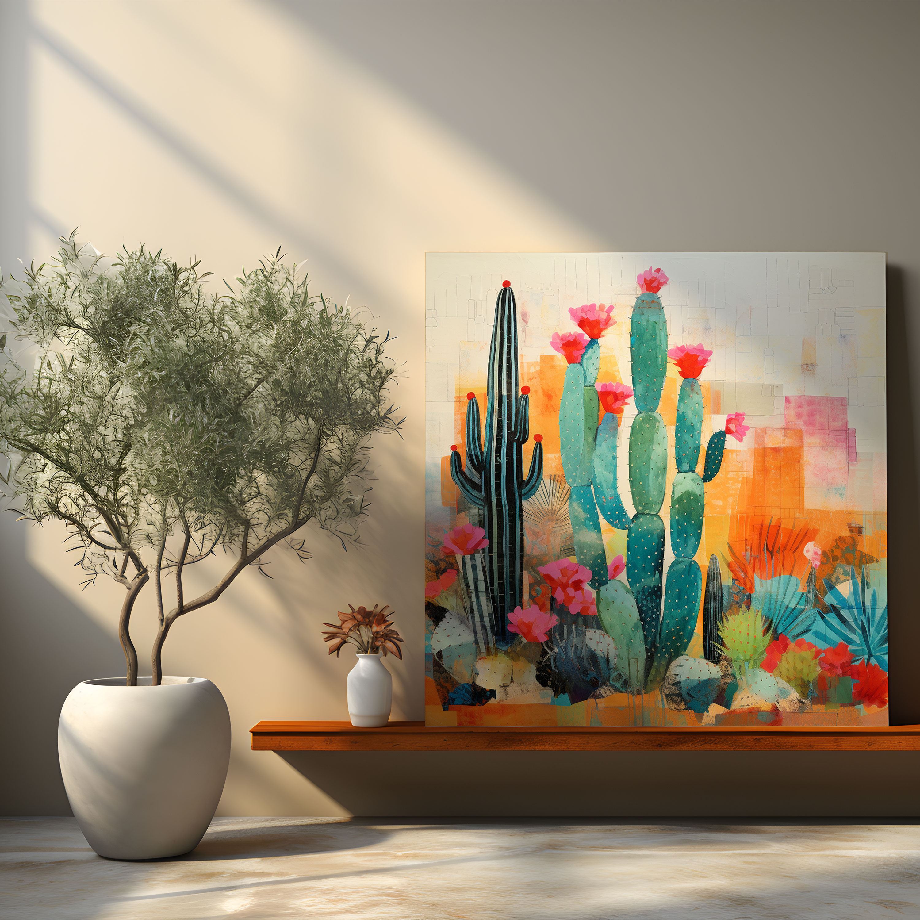 Captivating Cactus Wall Art - Cactus, Captivating, Abstract, Canvas