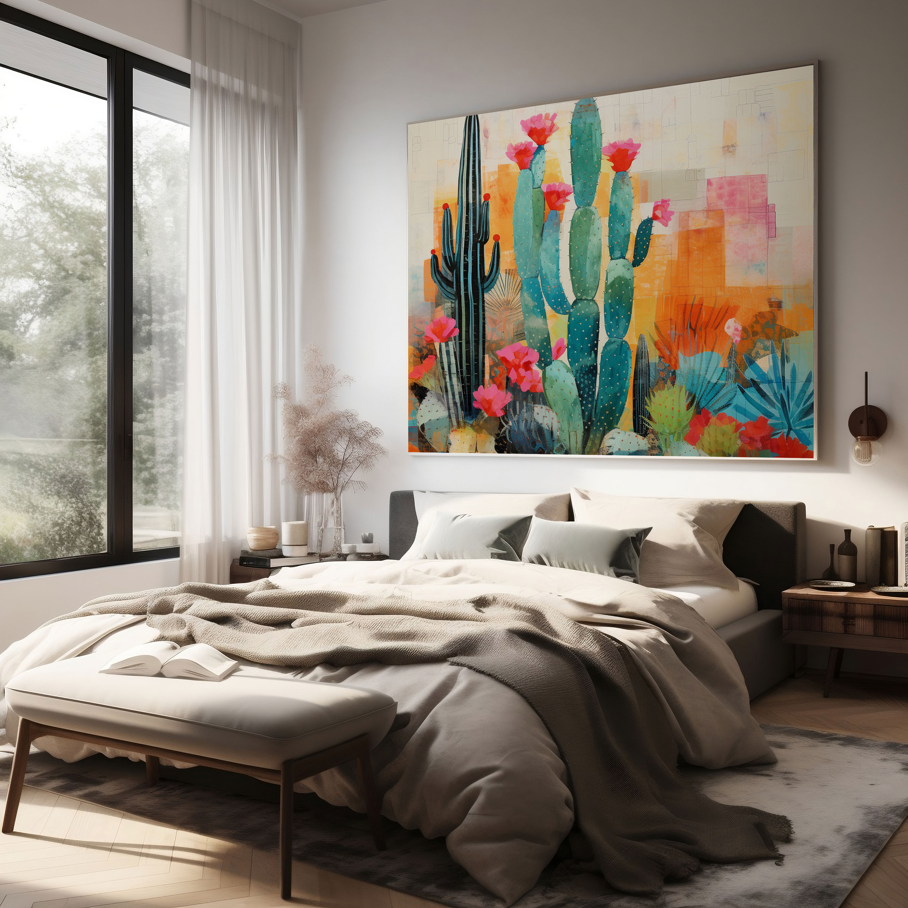 Captivating Cactus Wall Art - Cactus, Captivating, Abstract, Canvas