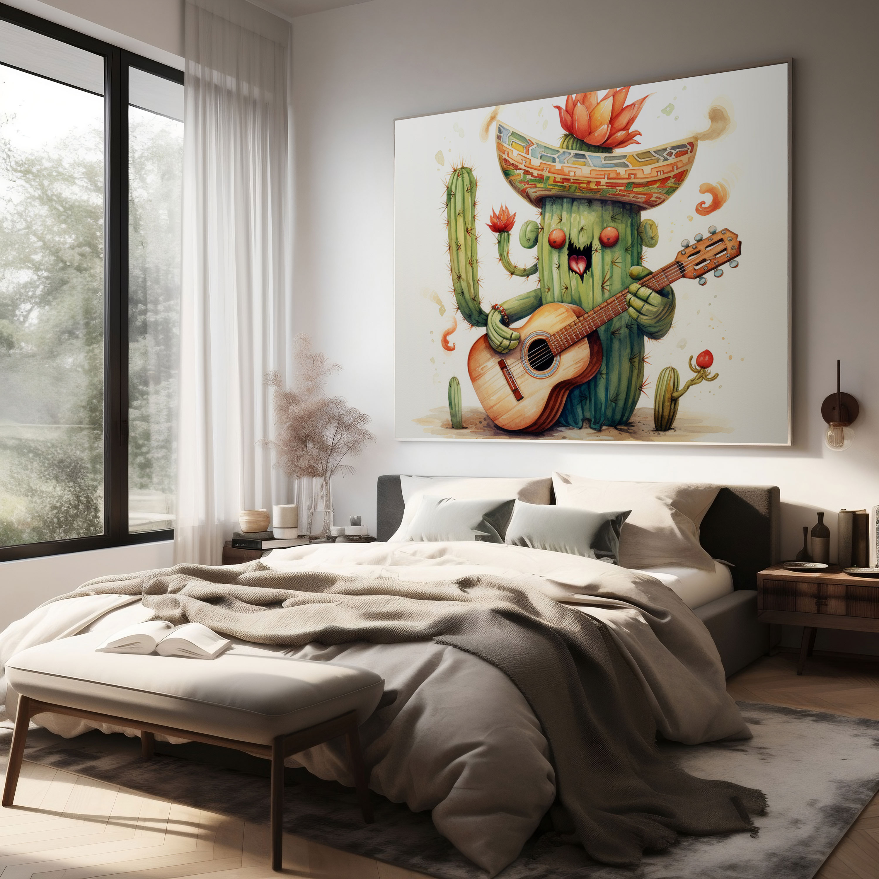 Whimsical Cactus Canvas Print - Cactus, Cactus, Wall Decoration, Home Decoration