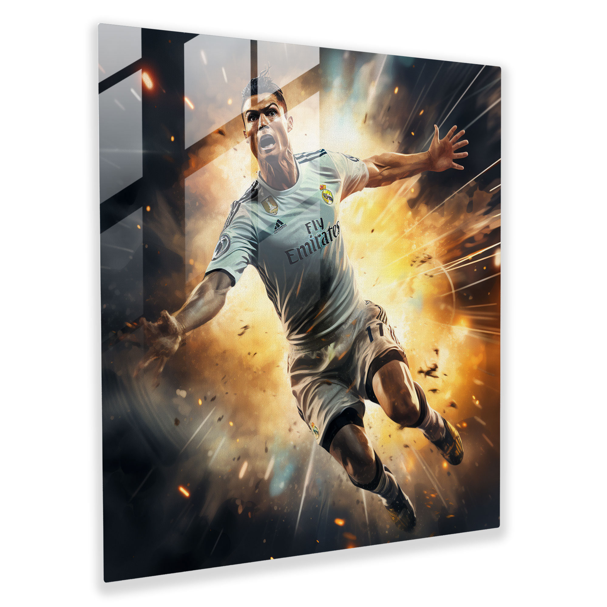 Cristiano Ronaldo Glass Art - Cristiano Ronaldo, Wall Decoration, Glass Art, Modern Art