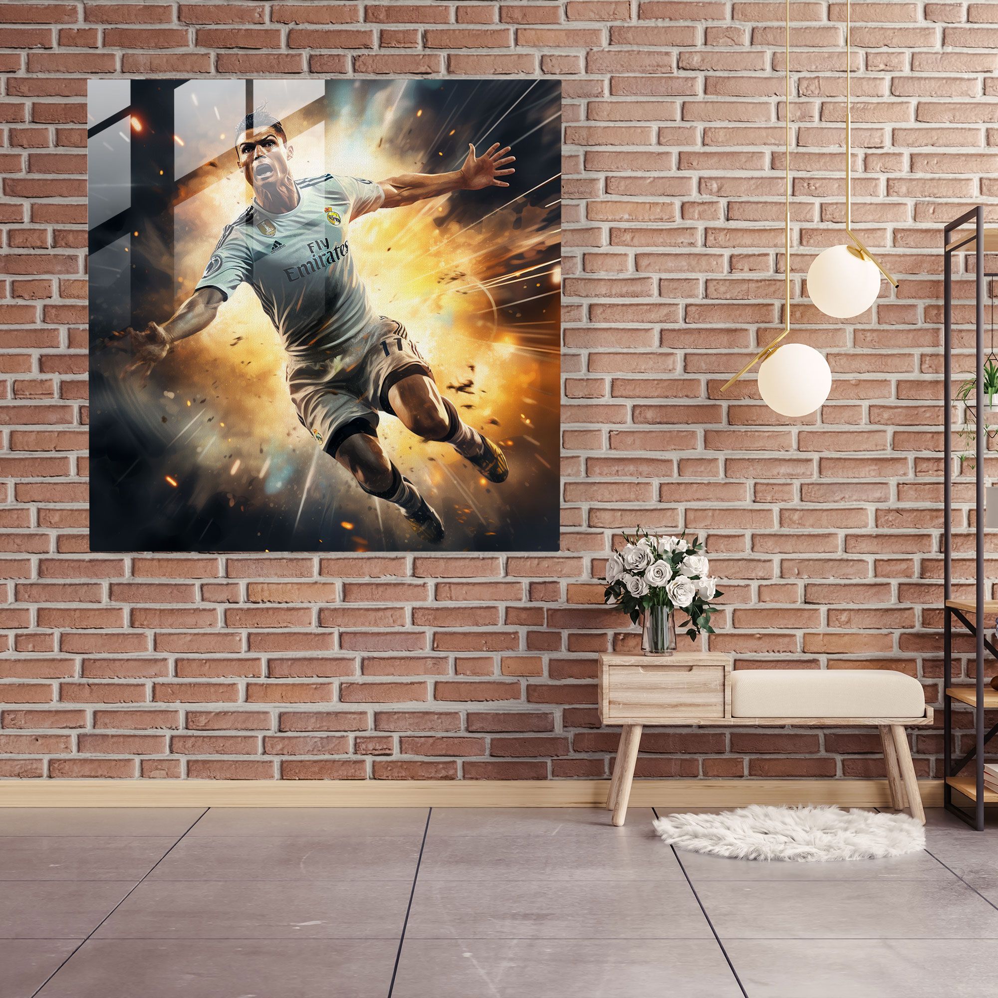 Cristiano Ronaldo Glass Art - Cristiano Ronaldo, Wall Decoration, Glass Art, Modern Art