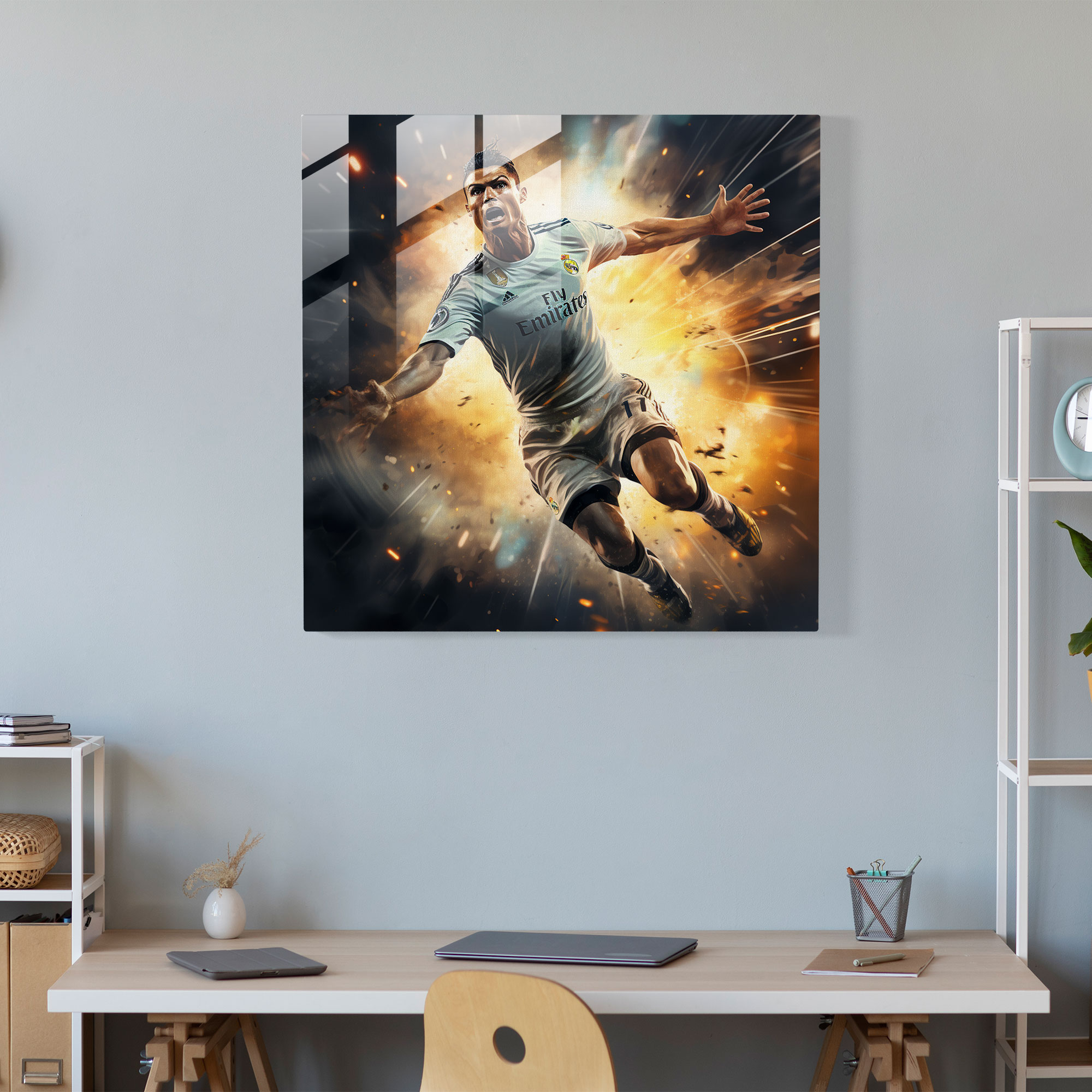 Cristiano Ronaldo Glass Art - Cristiano Ronaldo, Wall Decoration, Glass Art, Modern Art