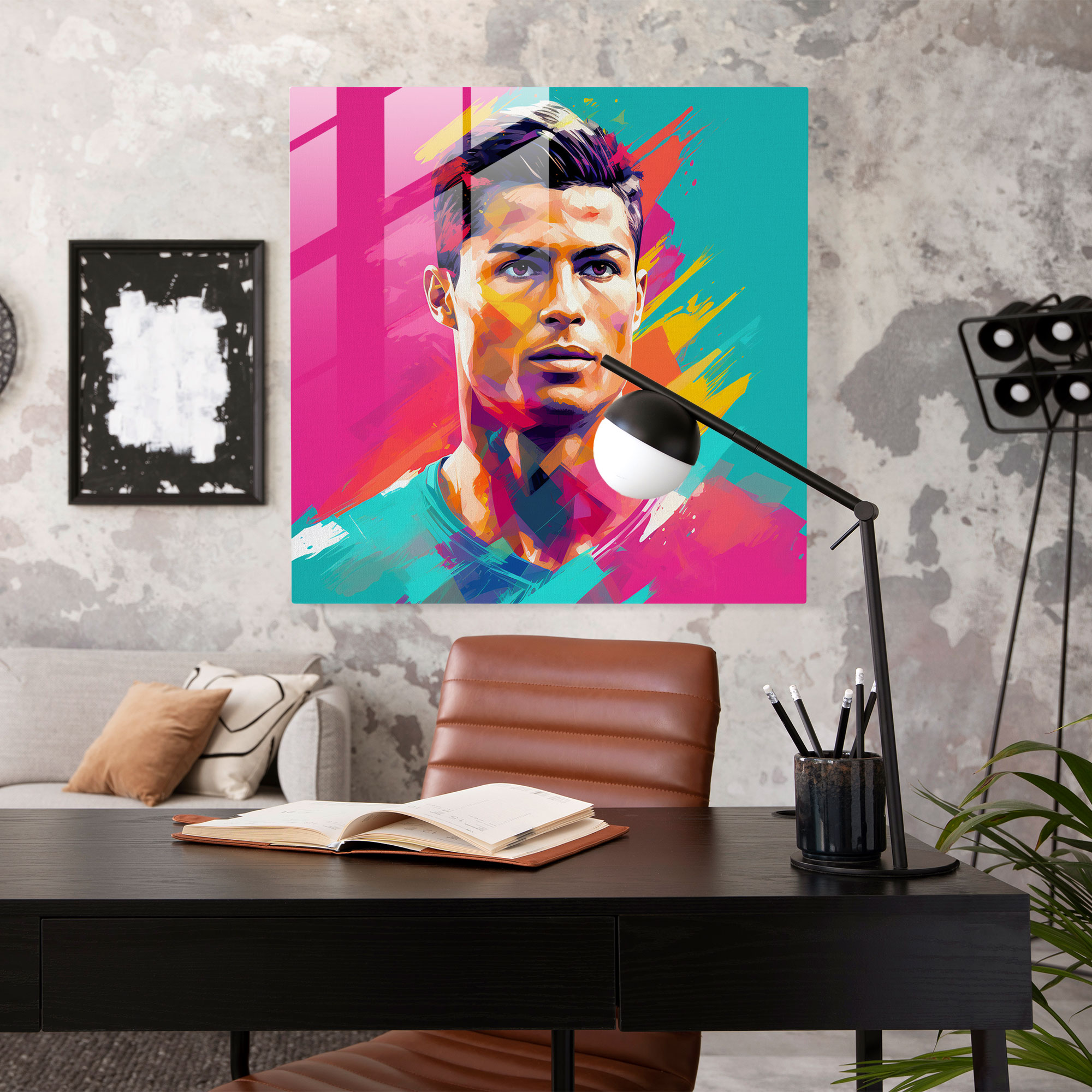 Cristiano Ronaldo Modern Glass Print - Cristiano Ronaldo, Cristiano Ronaldo, Home Decoration, Wall Decoration