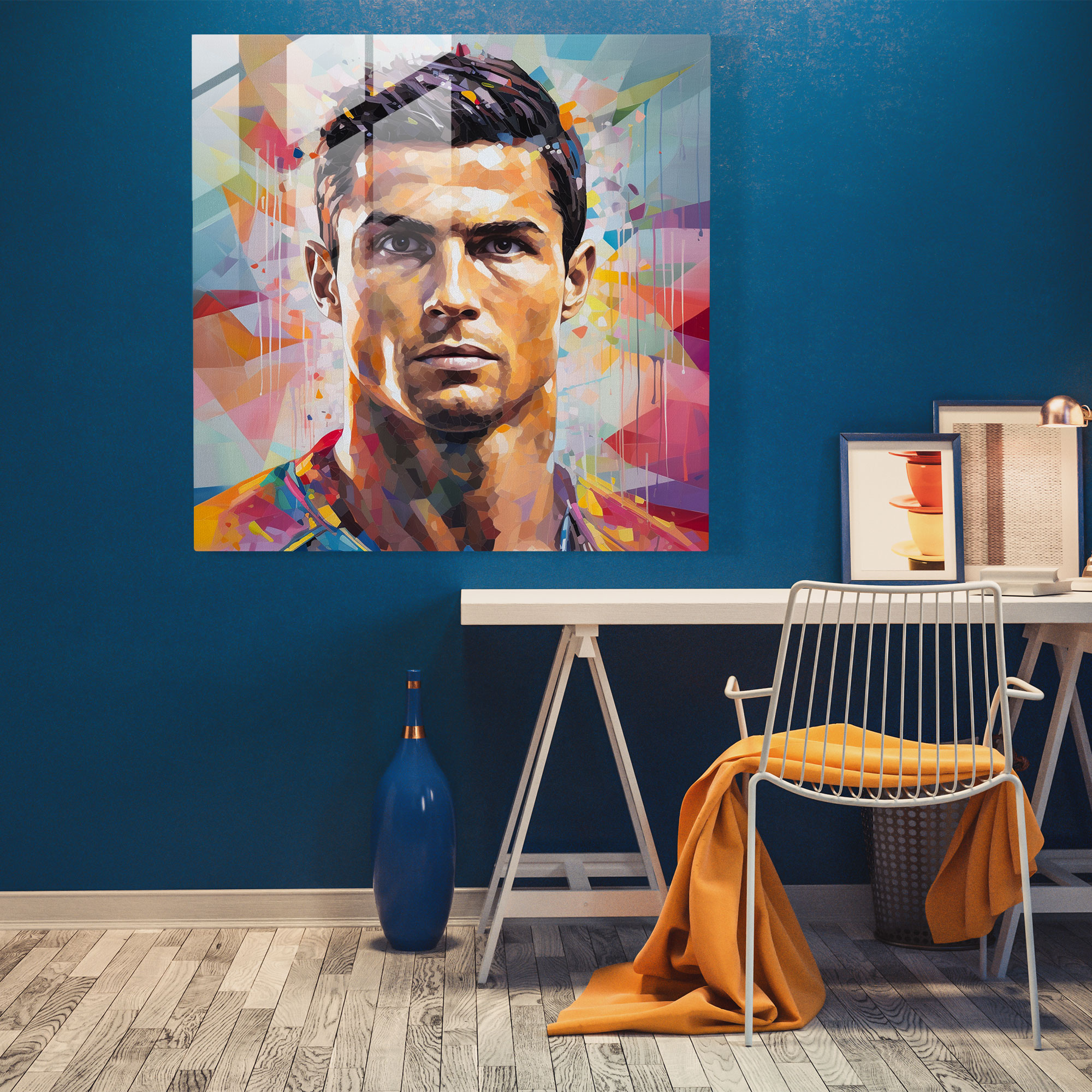 Cristiano Ronaldo Glass Wall Artwork - Cristiano Ronaldo, Glass Wall Art, Wall Decoration, Glass Print