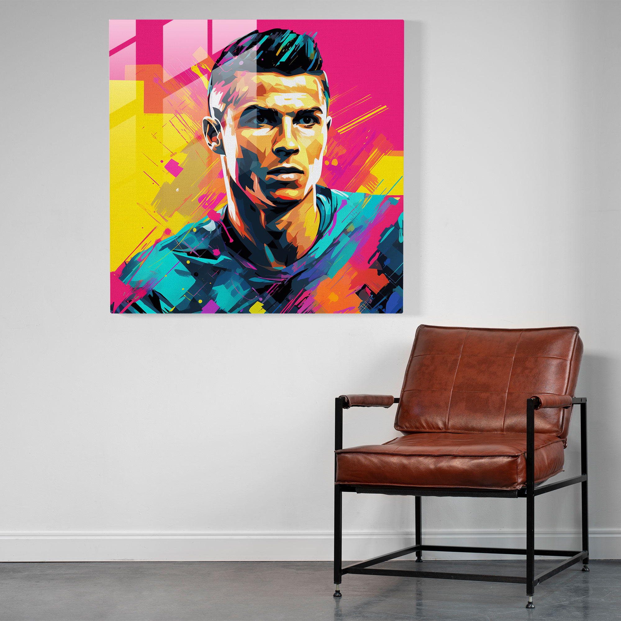 Glass Print - Pop Art Ronaldo - Cristiano Ronaldo, Cristiano Ronaldo, Comic Book Style, Bold Colors