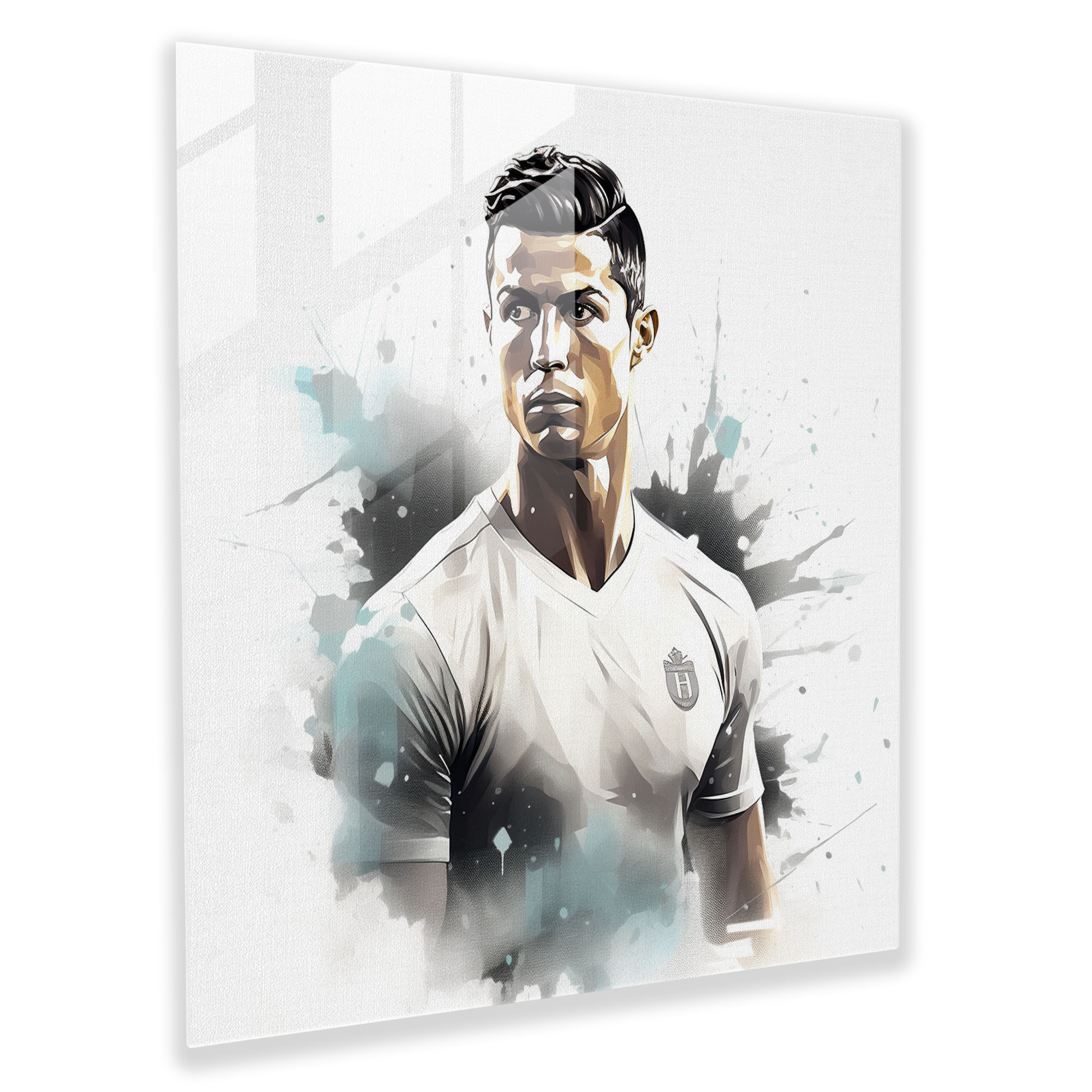 Glass Print - Minimal Ronaldo - Cristiano Ronaldo, Wall Decoration, Clean Lines, Modern Art