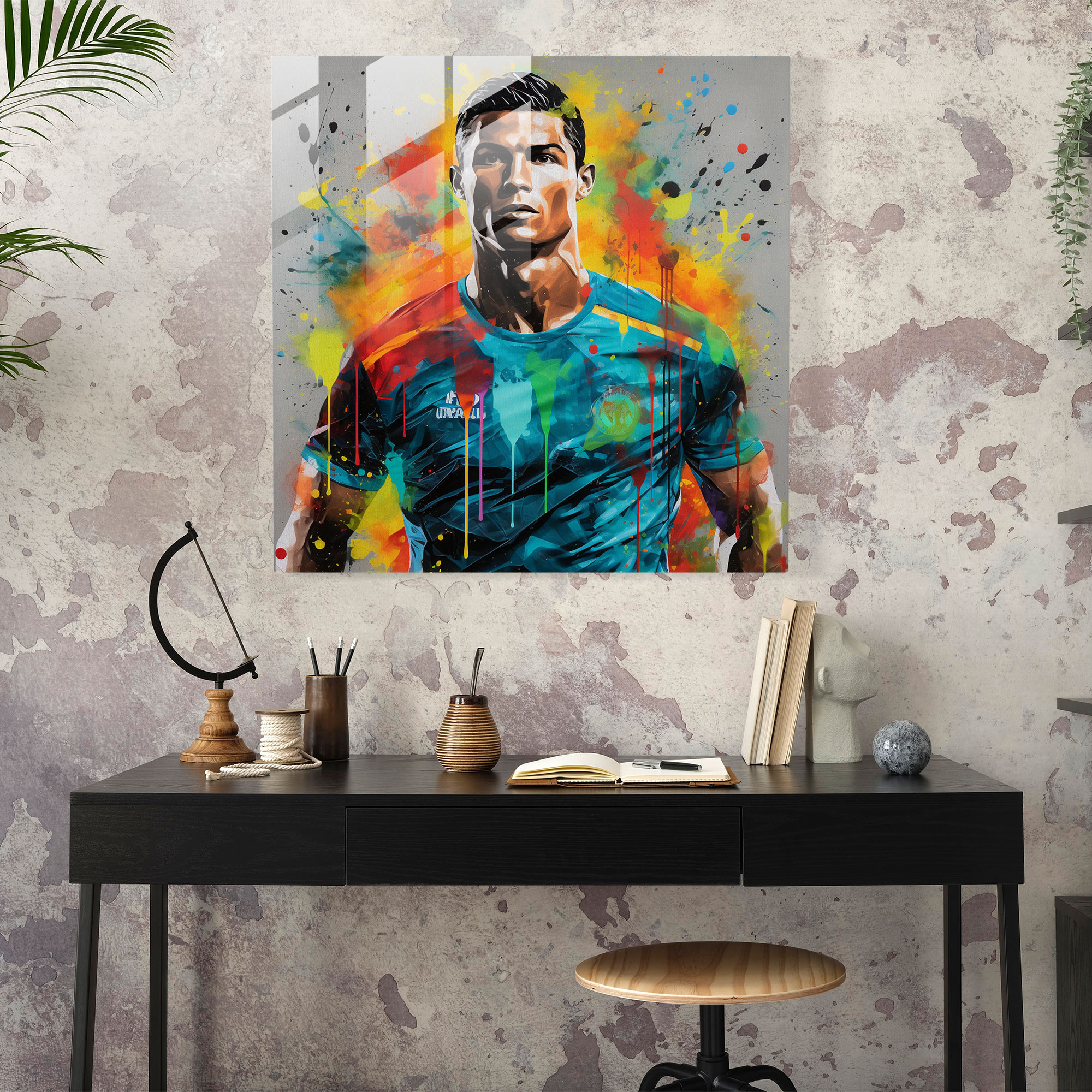 Glass Print - Urban Ronaldo - Cristiano Ronaldo, Modern Art, Cristiano Ronaldo, Glass Print