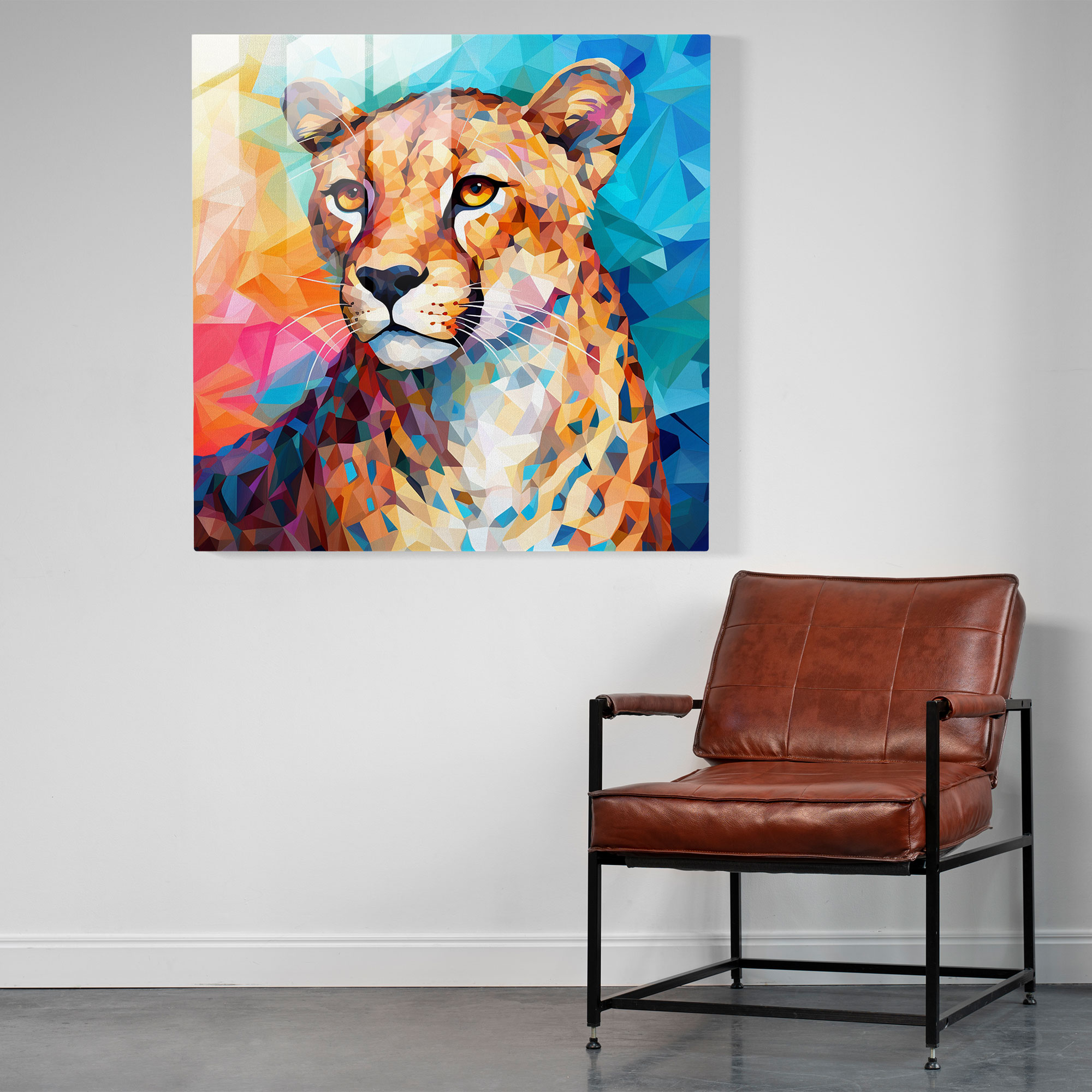Cheetah Home Decoration - Cheetah, Glass Wall Art, Colorful, Glass Print