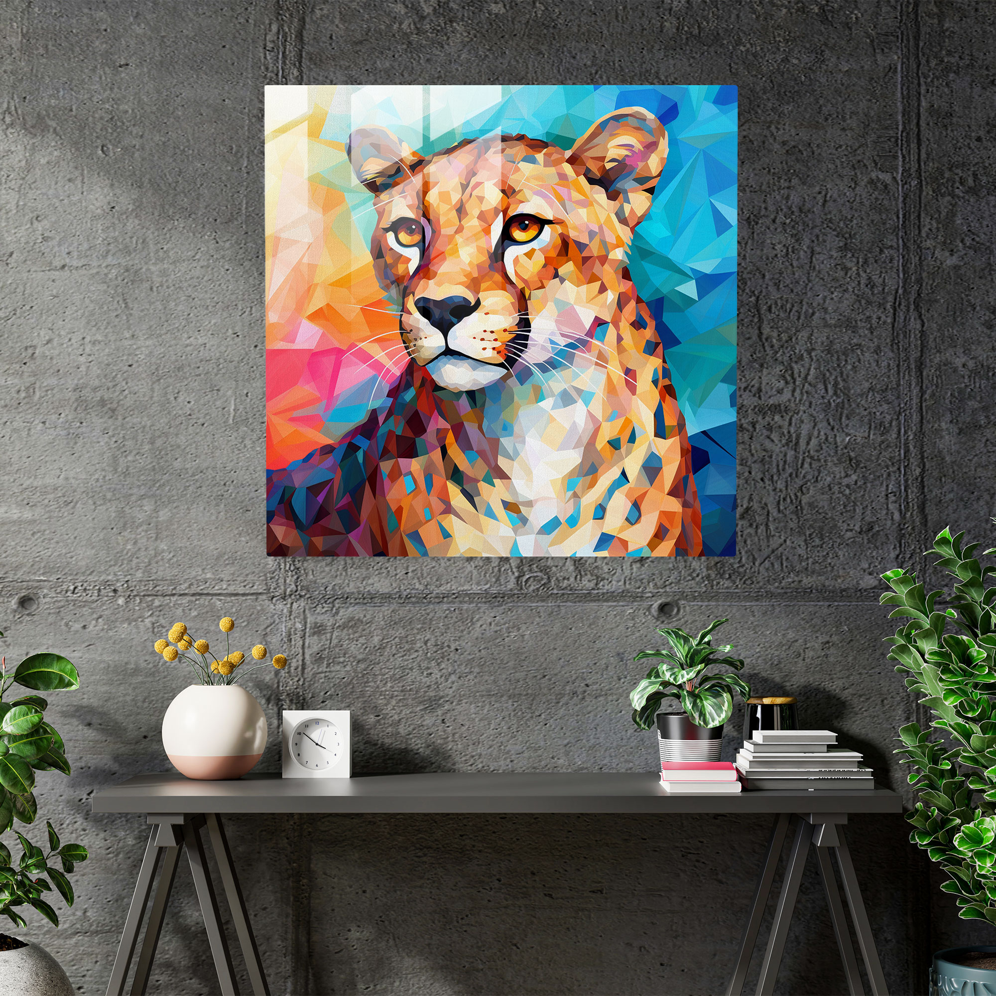 Cheetah Home Decoration - Cheetah, Glass Wall Art, Colorful, Glass Print