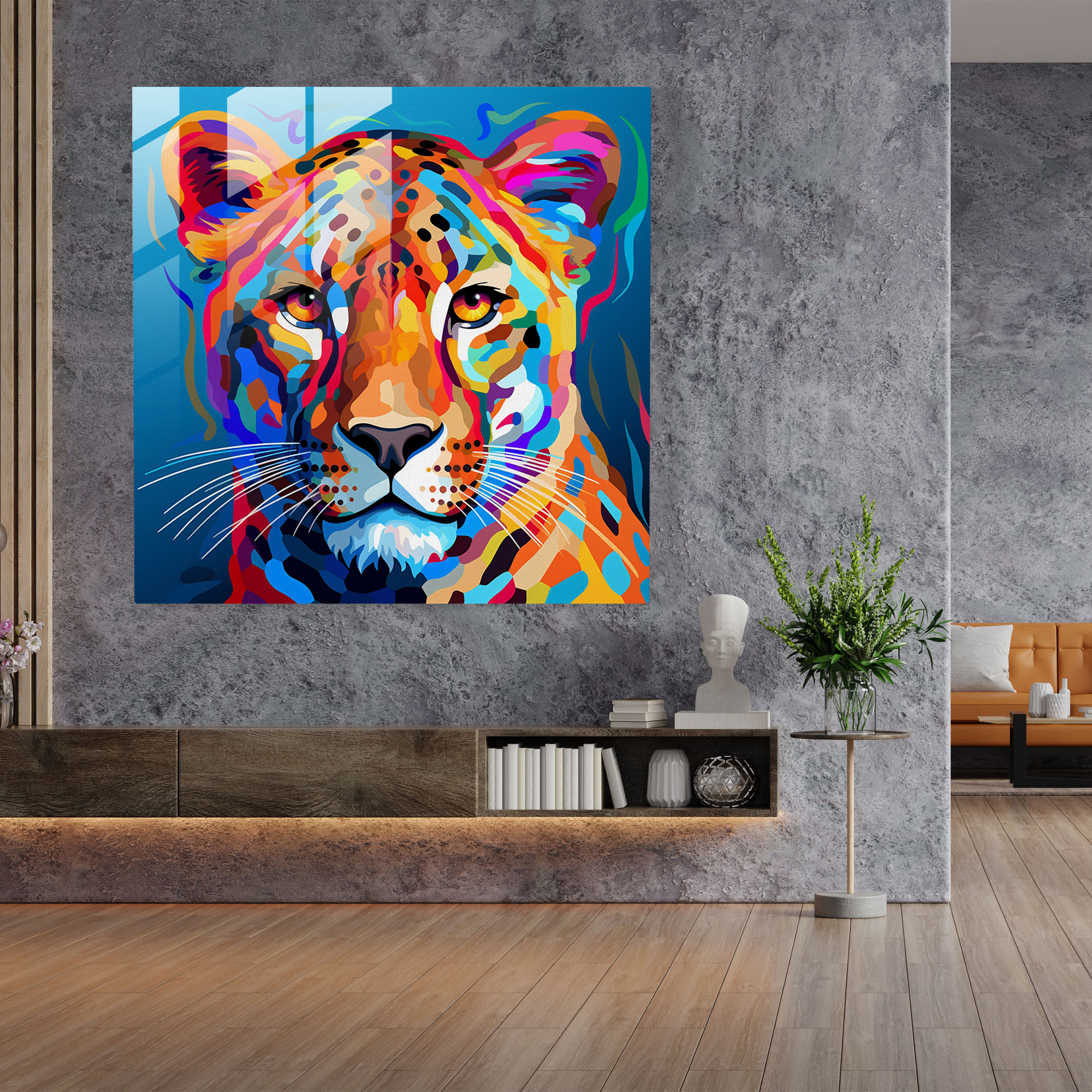 Cheetah Glass Art - Cheetah, Home Decoration, Pop Art, Glass Print