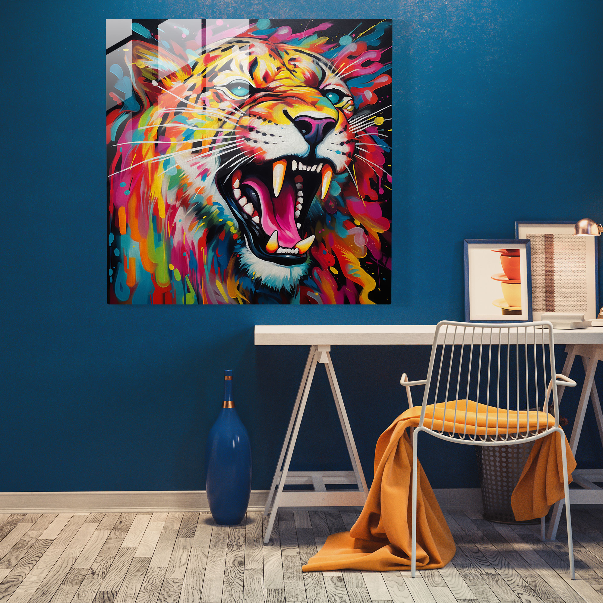 Cheetah Glass Art - Cheetah, Cheetah, Glass Print, Bold