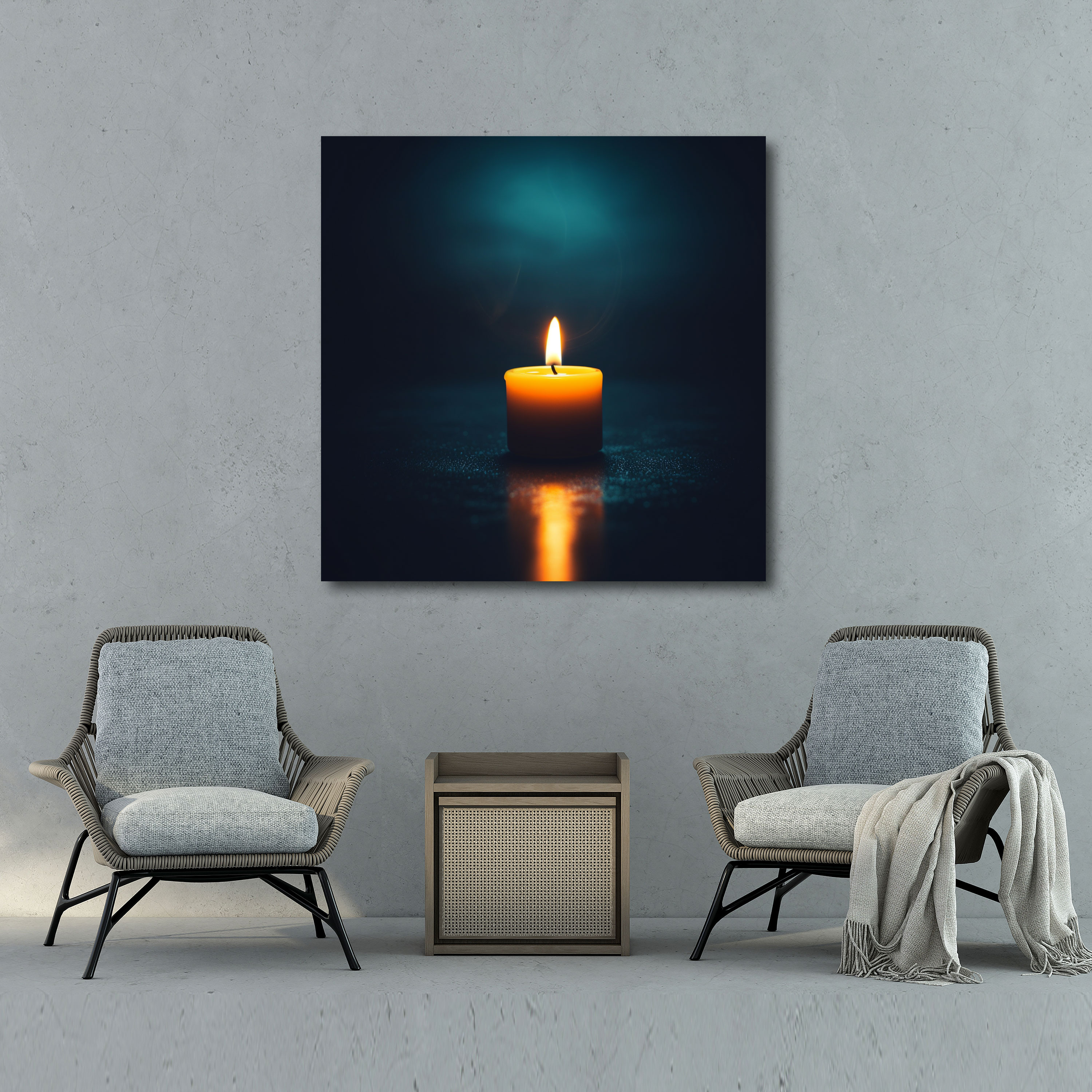 Christmas Canvas Print - Minimalist Photography - Glowing Candle - Christmas, Tranquility, Canvas Wall Art, Elegance