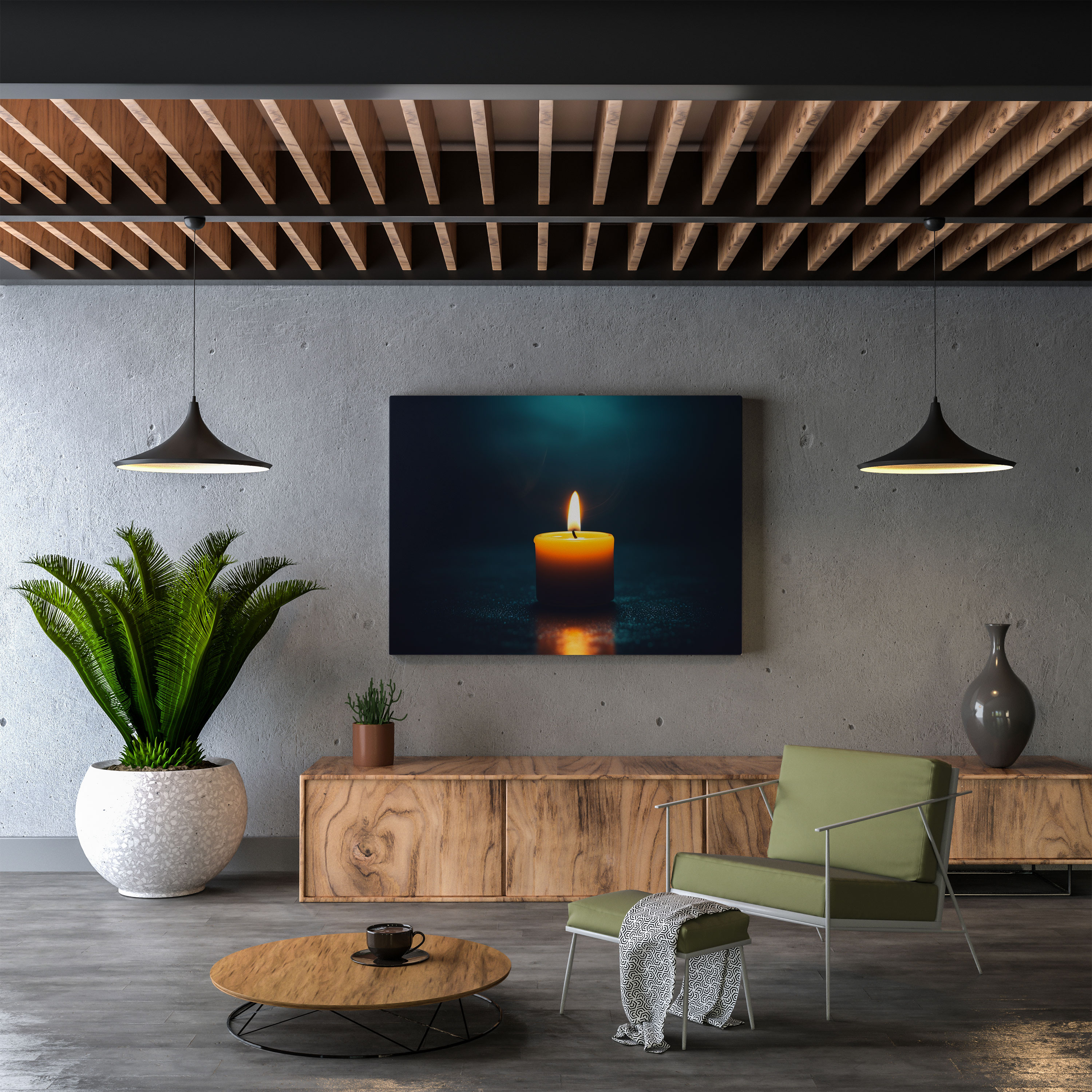 Christmas Canvas Print - Minimalist Photography - Glowing Candle - Christmas, Tranquility, Canvas Wall Art, Elegance