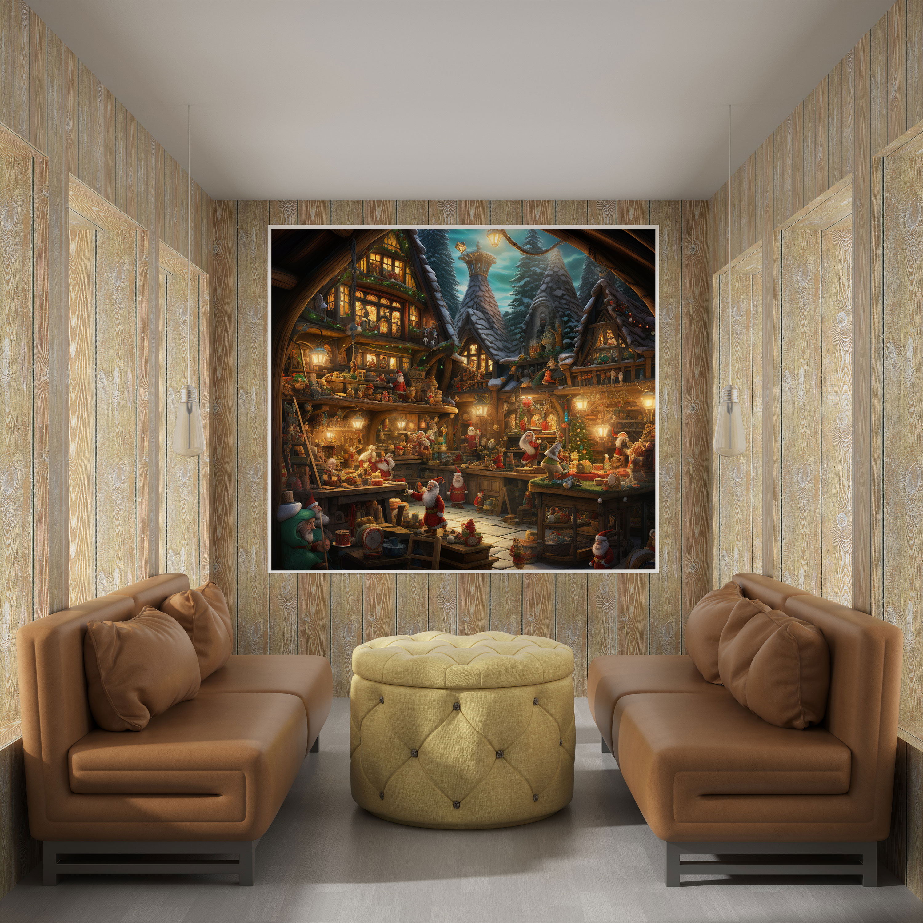 Santa's Workshop Wall Decoration - Christmas, Canvas, Wall Decoration, Home Decoration