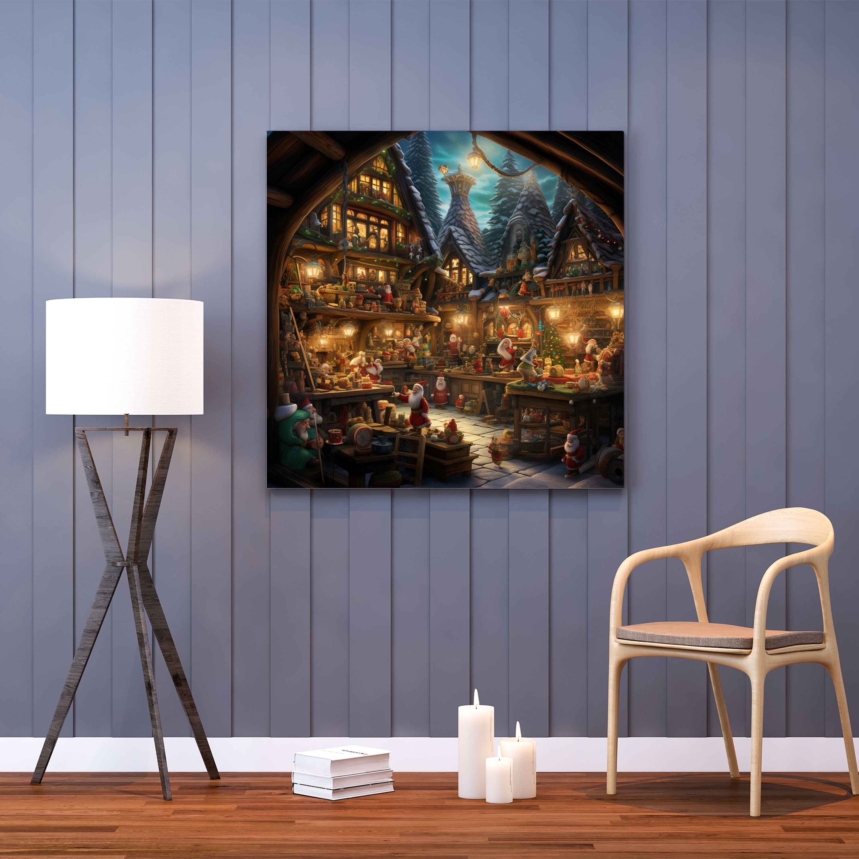 Santa's Workshop Wall Decoration - Christmas, Canvas, Wall Decoration, Home Decoration
