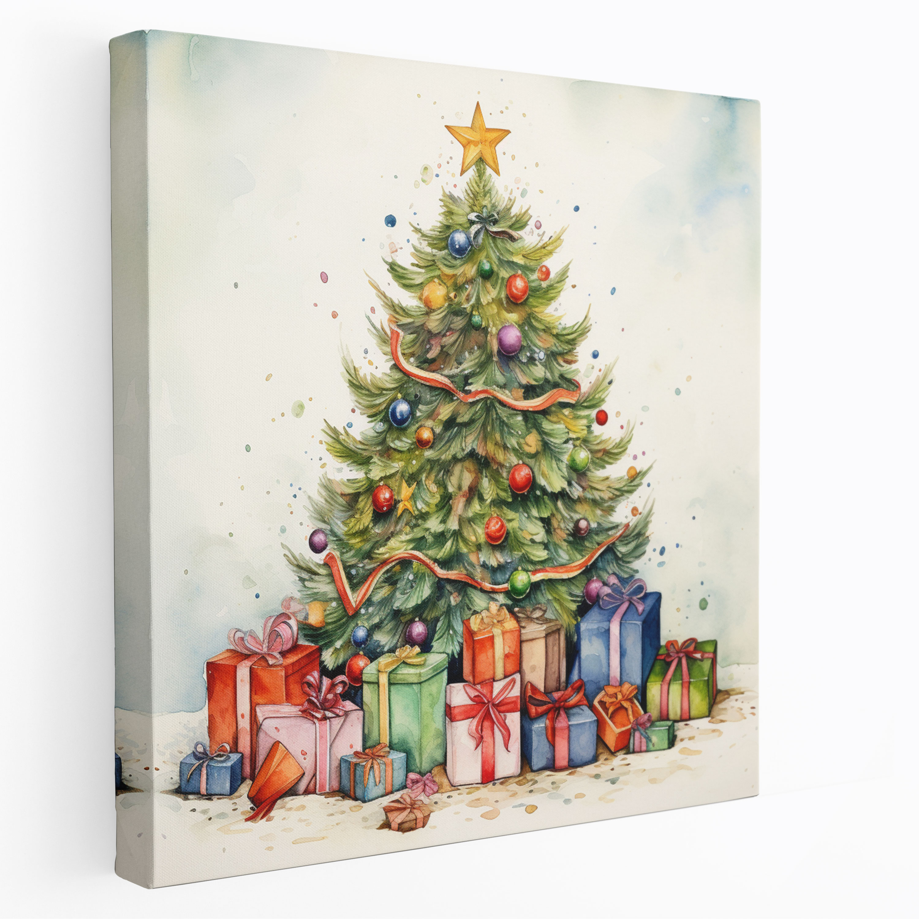 Christmas Canvas Print - Whimsical Christmas Tree - Christmas, Festive Christmas Tree, Canvas Wall Art, Ornaments