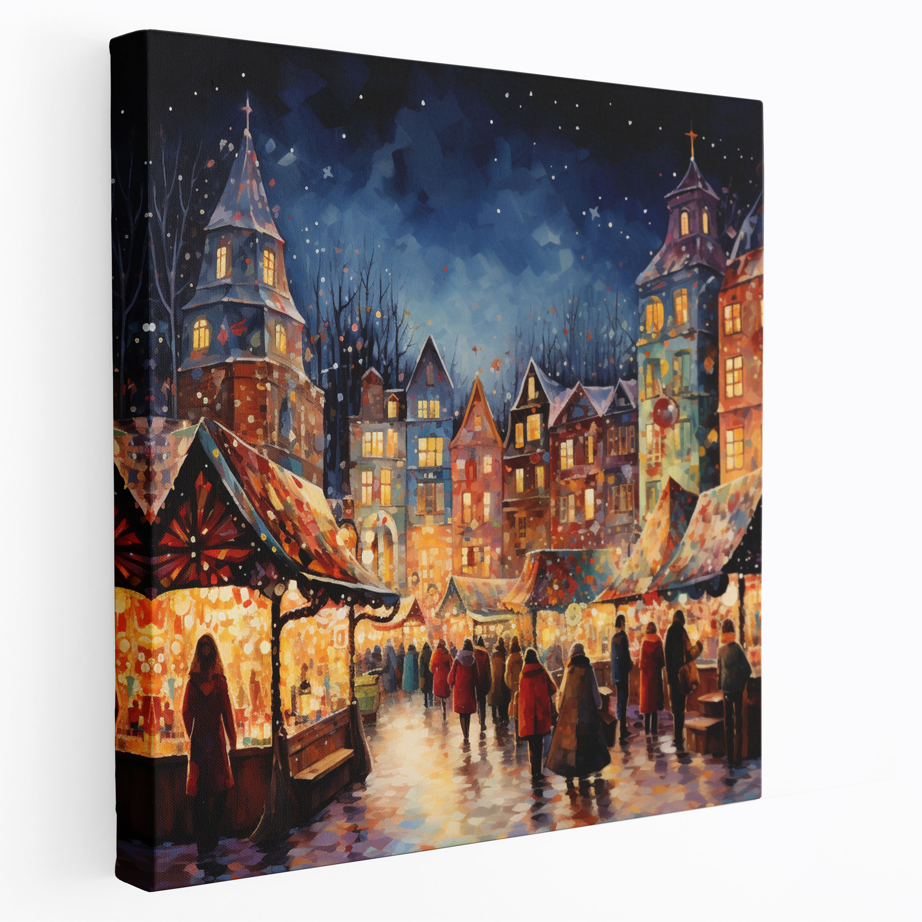 Christmas Wall Decoration - Abstract Christmas Market - Christmas, Wall Art, Stalls, Christmas