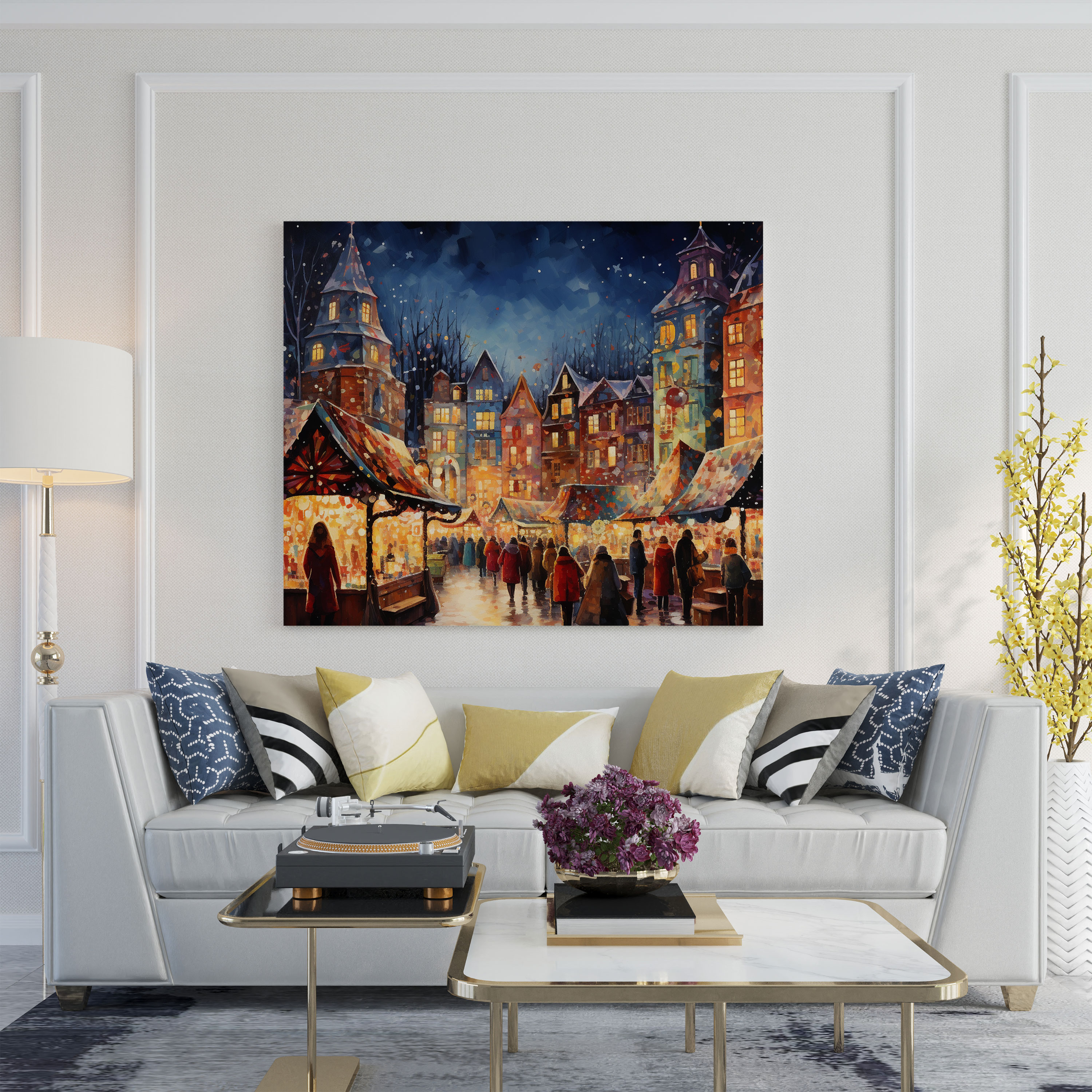 Christmas Wall Decoration - Abstract Christmas Market - Christmas, Wall Art, Stalls, Christmas