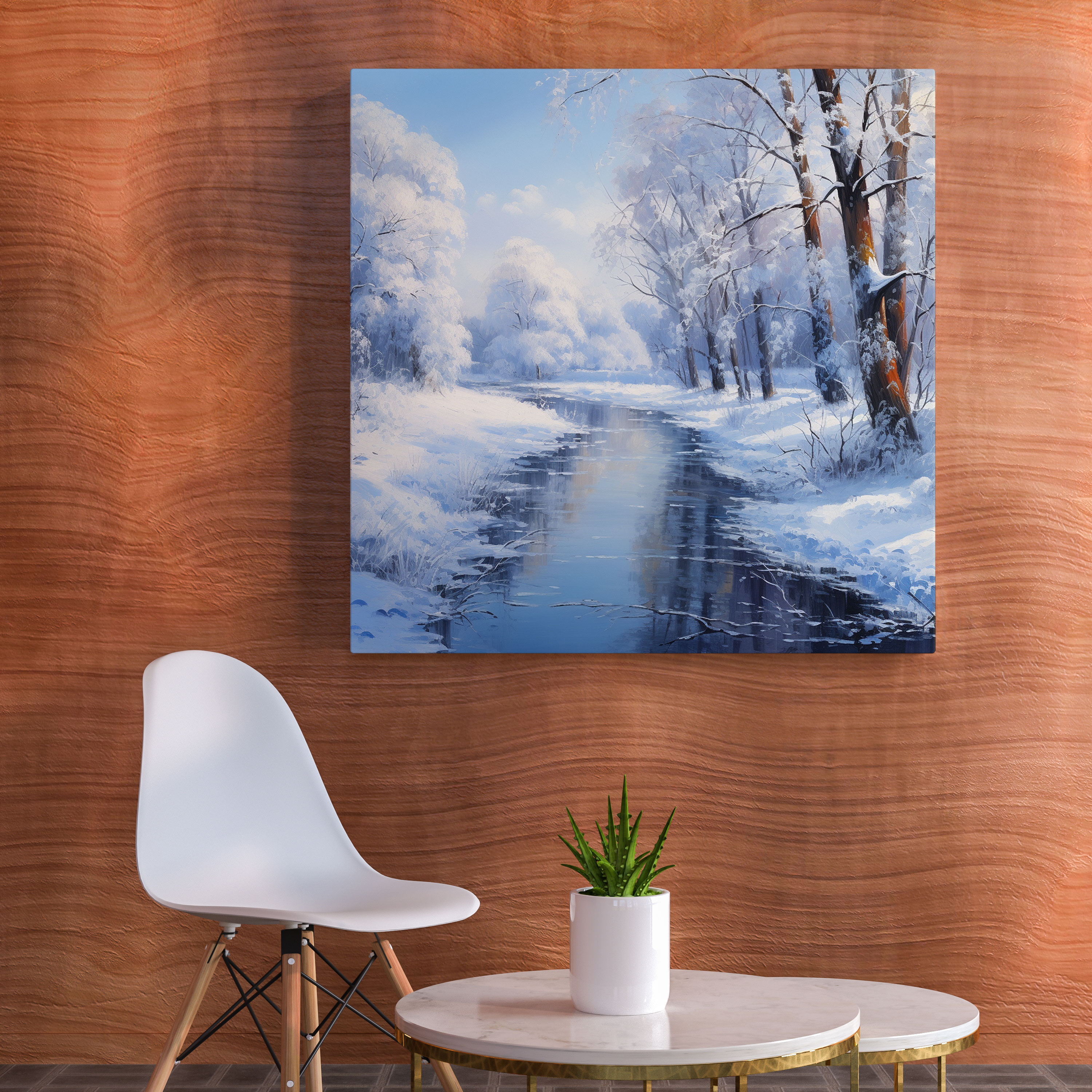 Christmas Canvas Print - Serene Winter Landscape - Christmas, Canvas, Frozen Lake, Canvas Wall Art