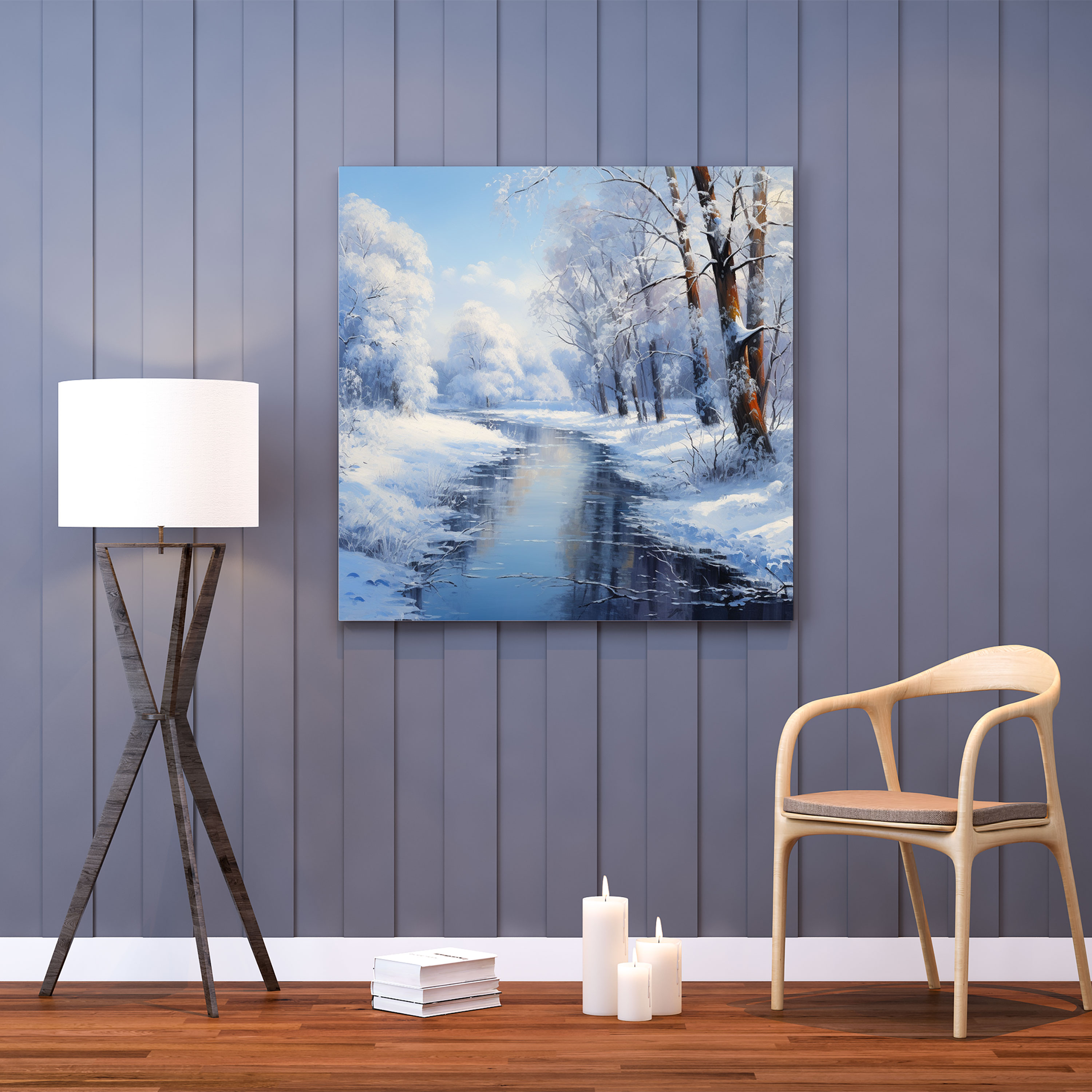 Christmas Canvas Print - Serene Winter Landscape - Christmas, Canvas, Frozen Lake, Canvas Wall Art