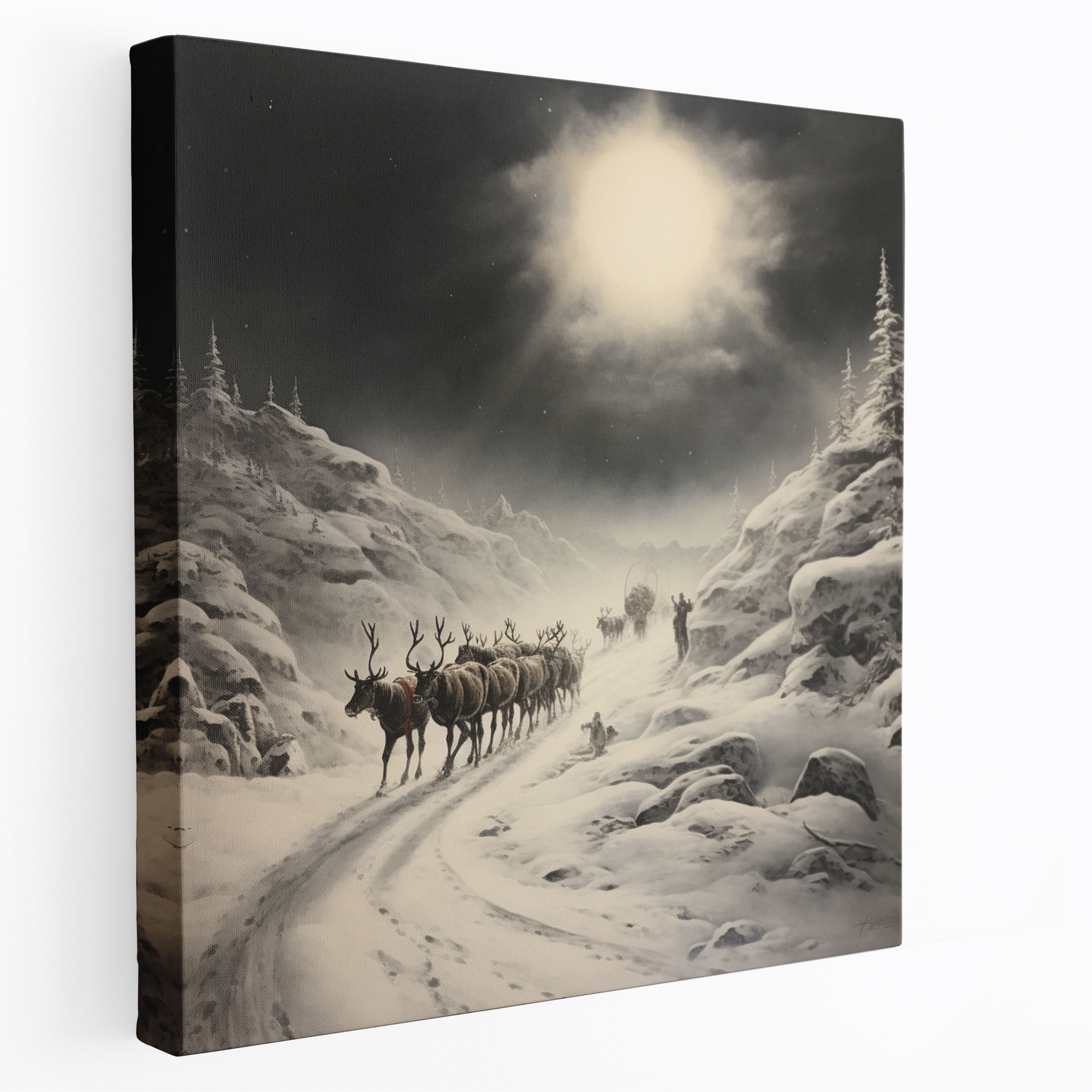 Christmas Canvas Print - Reindeer Sleigh - Christmas, Canvas, Santa's Sleigh, Canvas Print