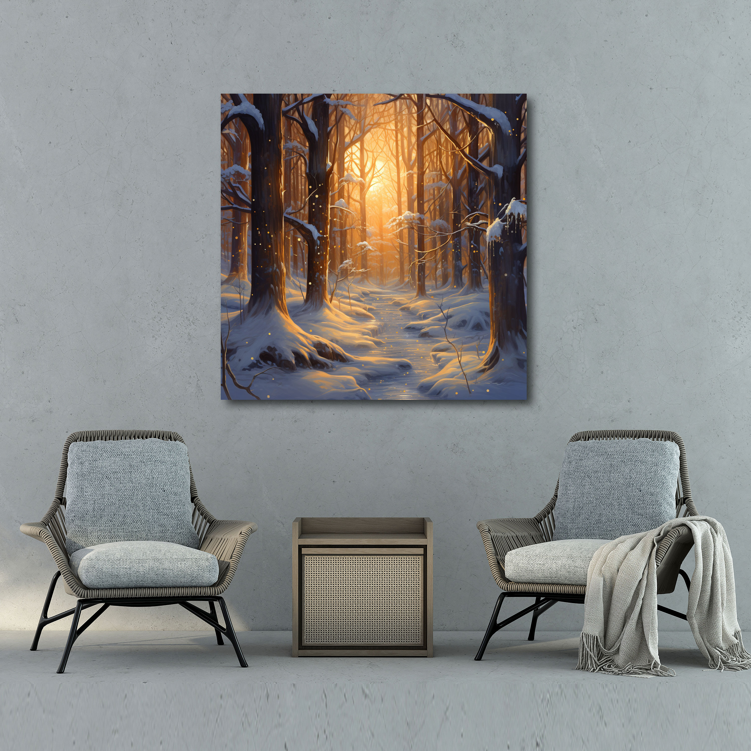 Christmas Canvas Print - Serene Forest - Christmas, Wall Decoration, Home Decoration, Serene Landscape