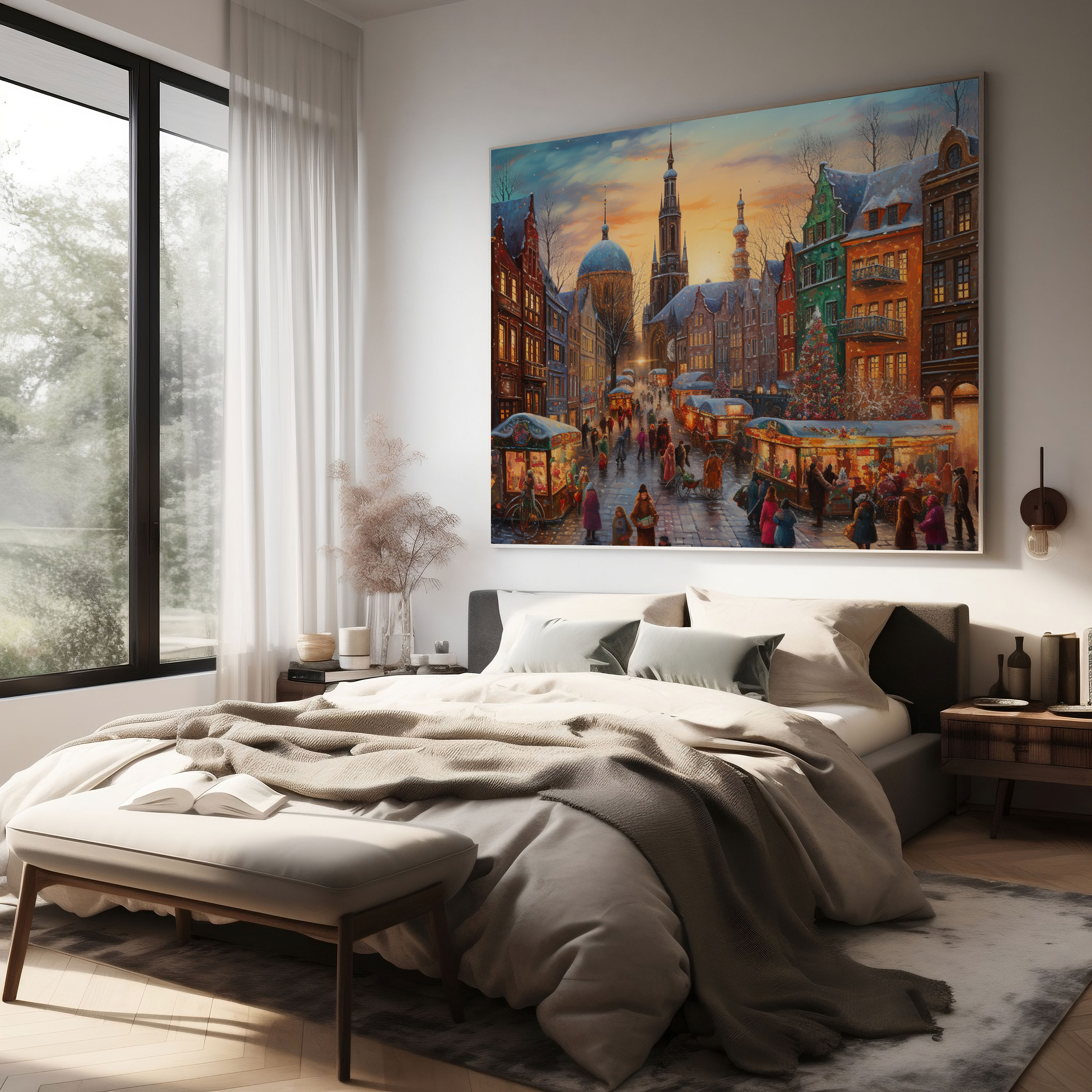 Christmas Wall Art - Festive Market - Christmas, Canvas, Home Decoration, Wall Decoration