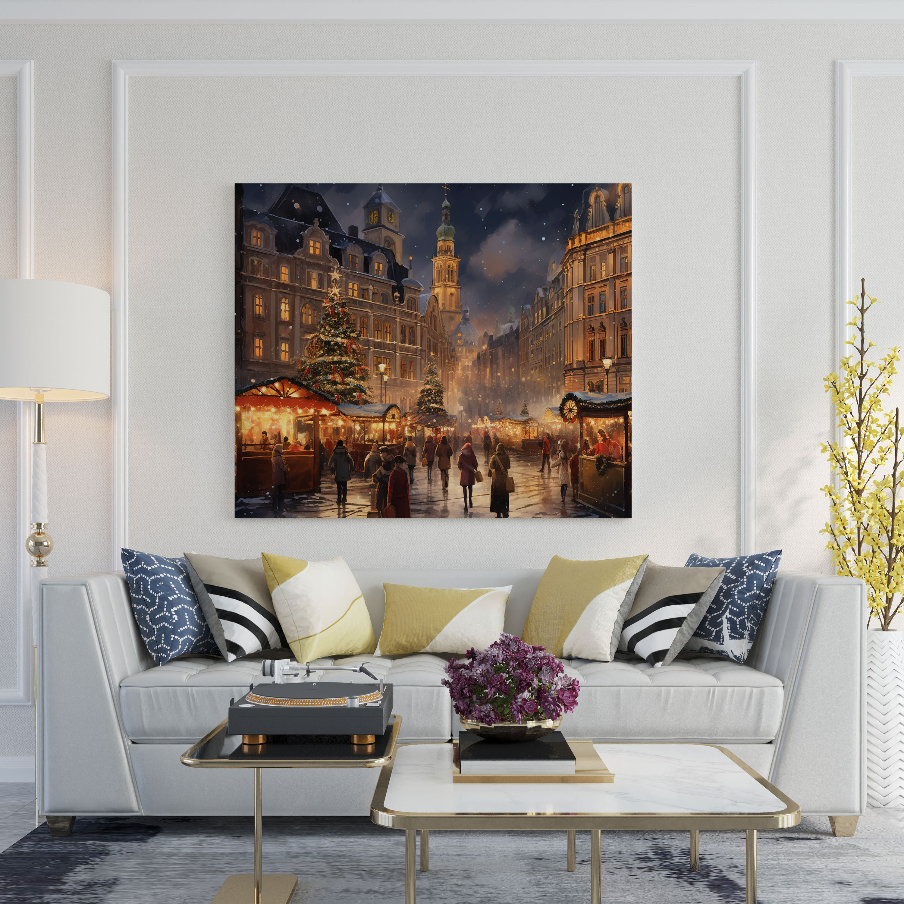 Christmas Market Wall Art - Christmas, Canvas Wall Art, Christmas Market, Home Decoration