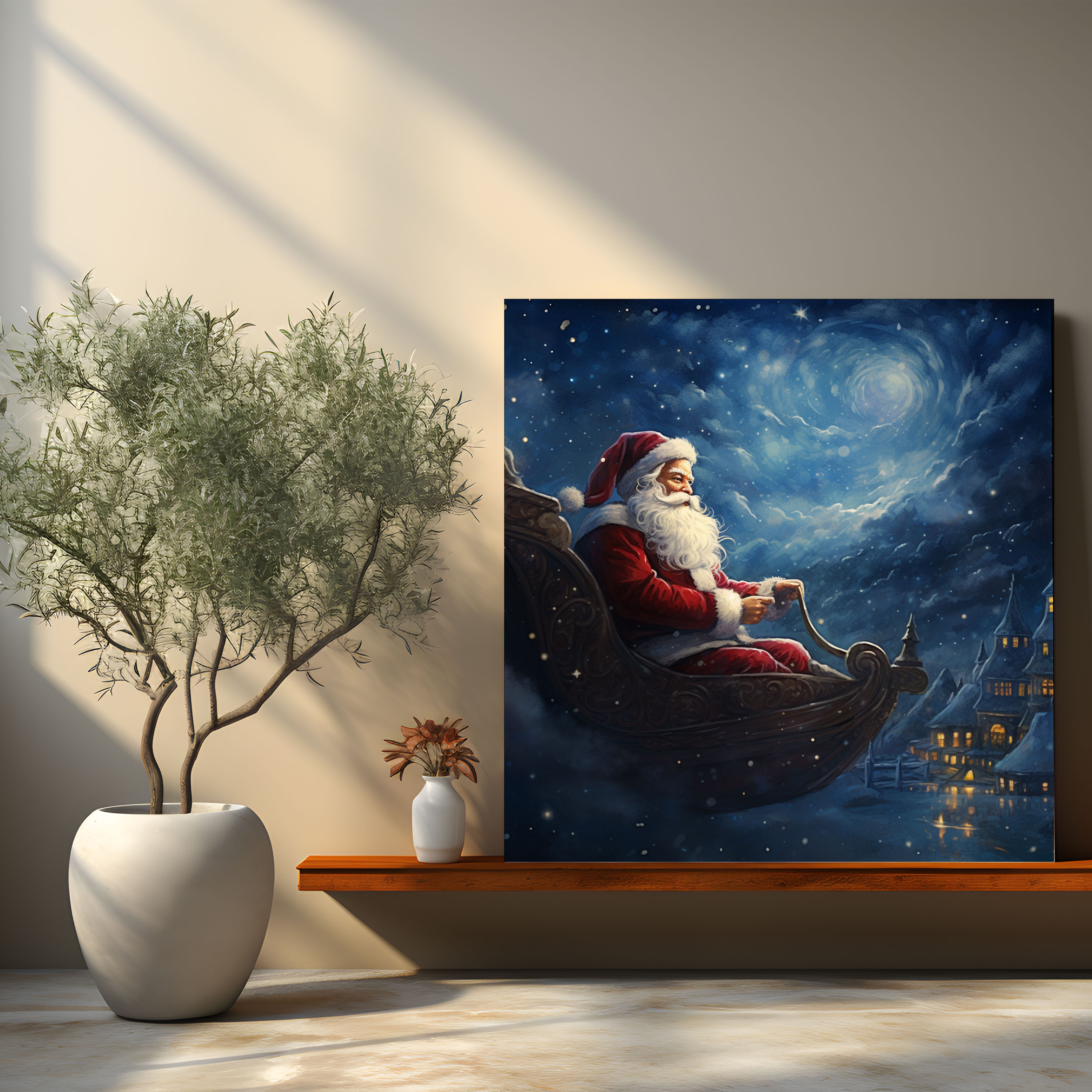 Santa Claus Canvas Print - Christmas, Home Decoration, Wall Art, Canvas