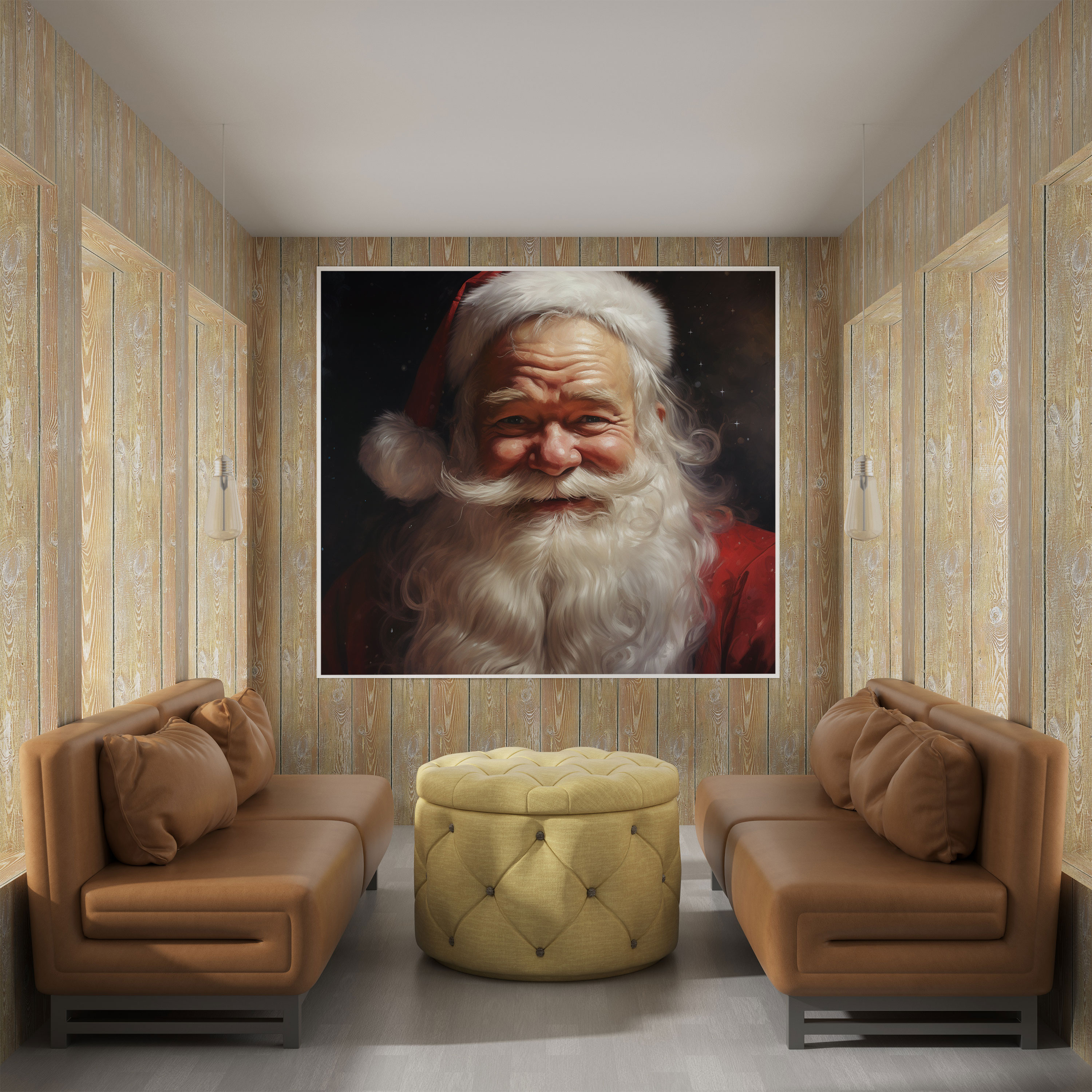 Jolly Santa Claus Canvas Print - Christmas, Jolly Santa Claus, Canvas Wall Art, Realistic Portrait