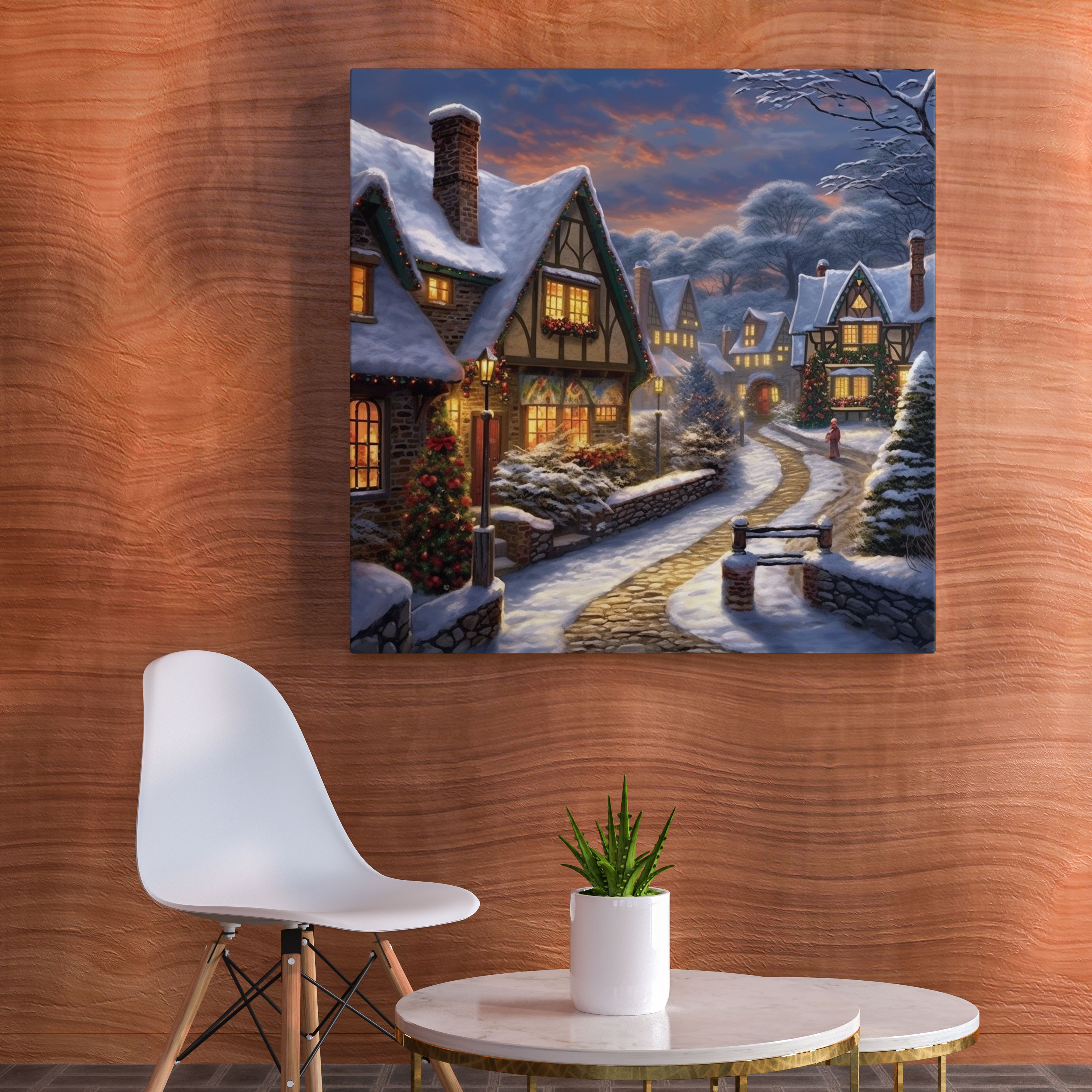 Christmas Village Wall Decoration - Christmas, Wall Art, Canvas Wall Art, Wall Decoration