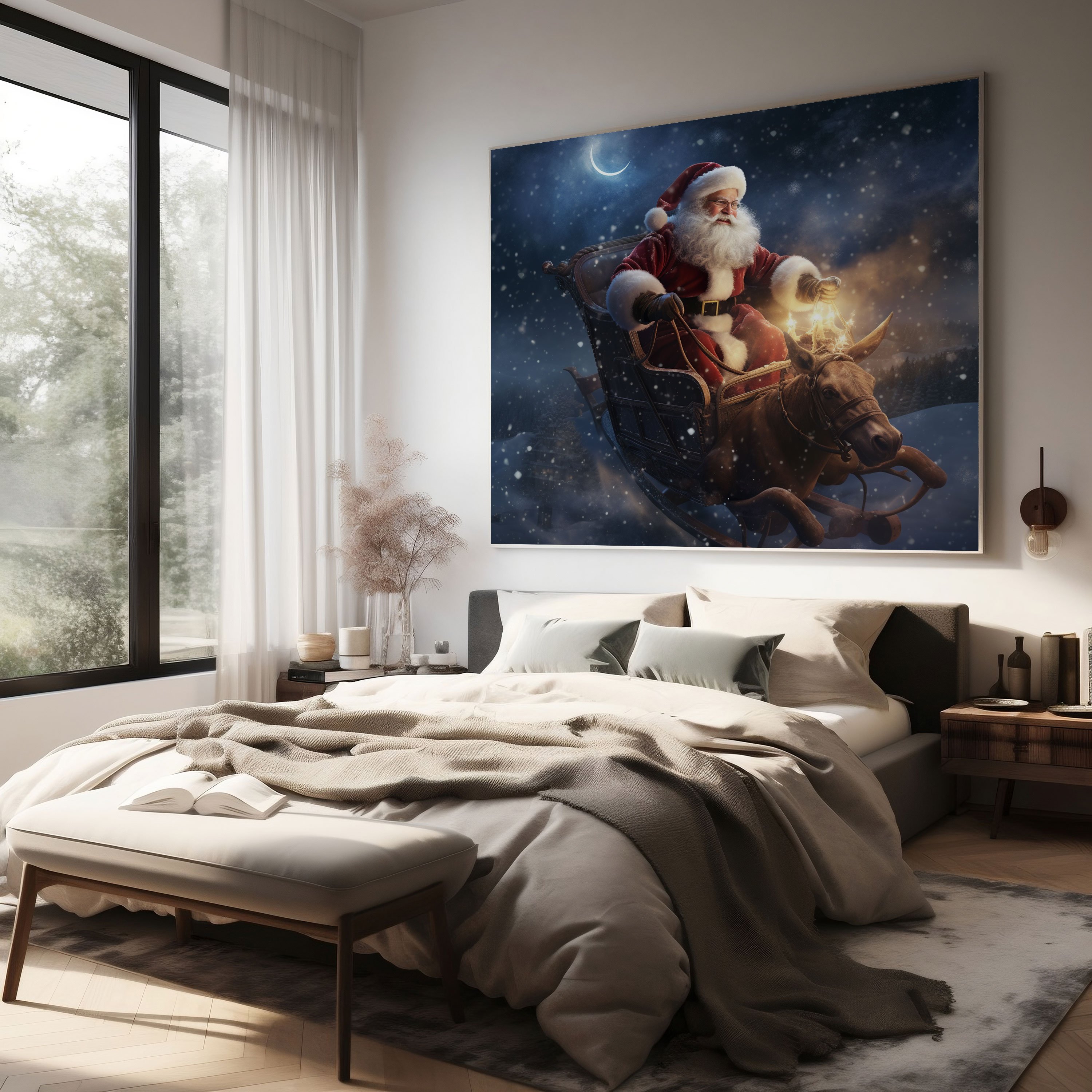 Santa Claus Canvas Print - Christmas, Canvas Wall Art, Wall Decoration, Canvas