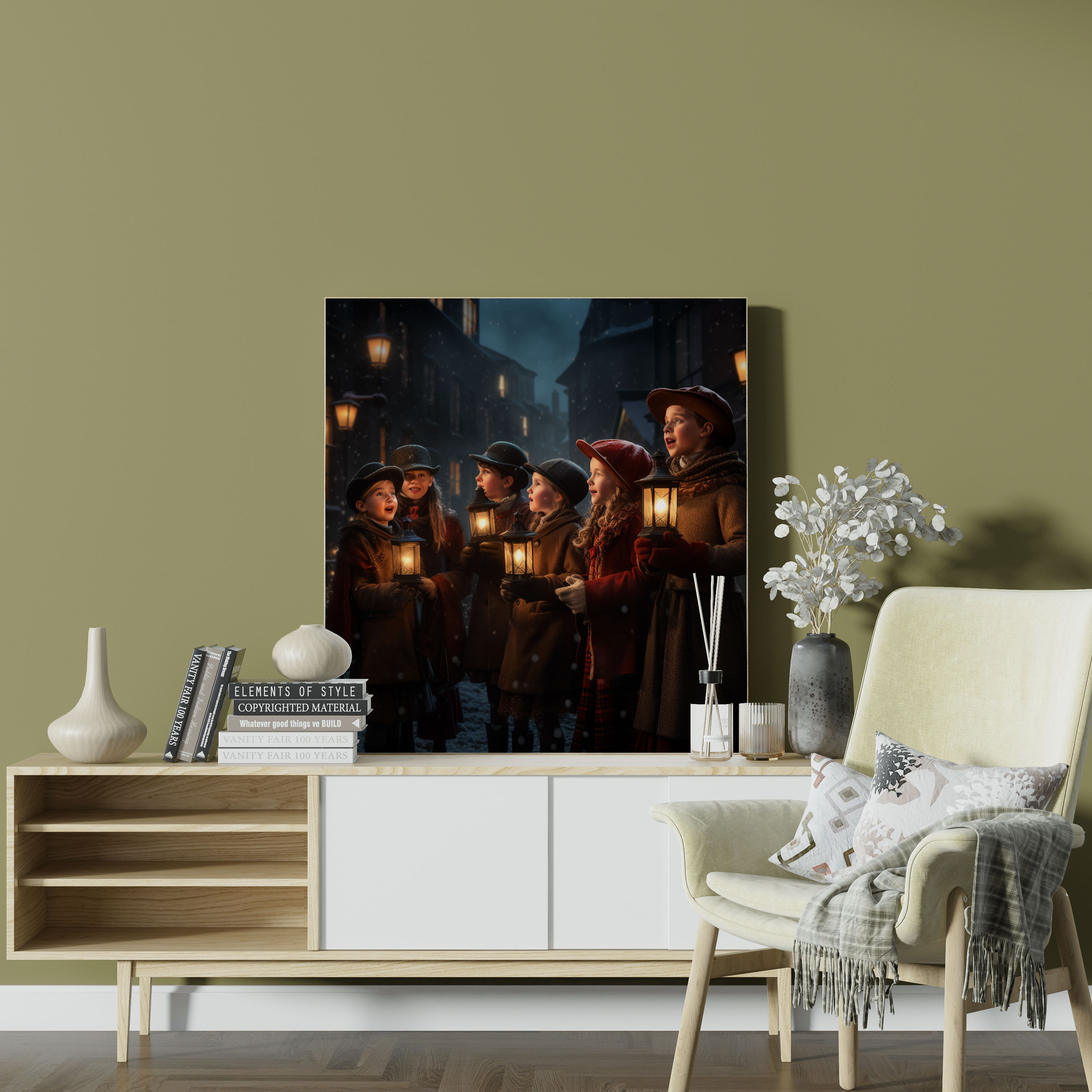 Christmas Carolers Canvas Print - Christmas, Cultural Richness, Canvas, Enchanting Atmosphere