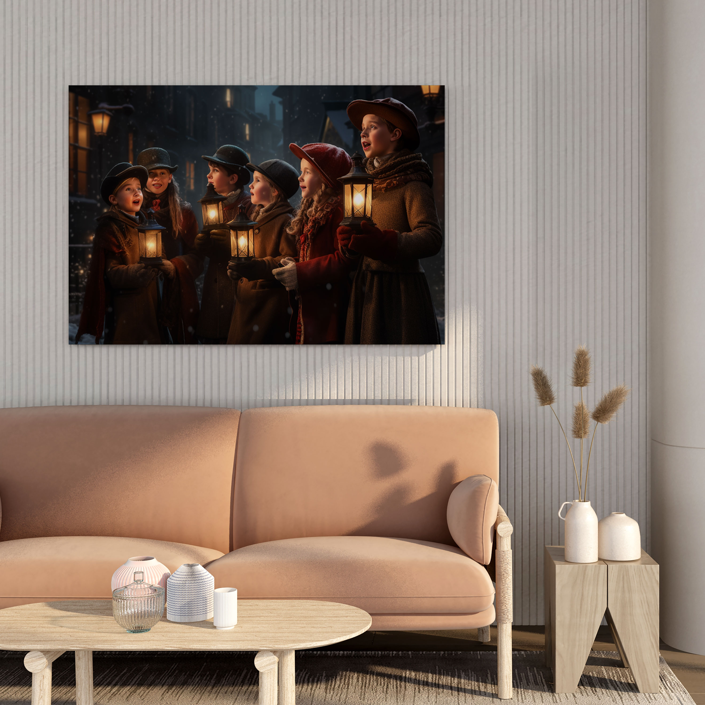 Christmas Carolers Canvas Print - Christmas, Cultural Richness, Canvas, Enchanting Atmosphere