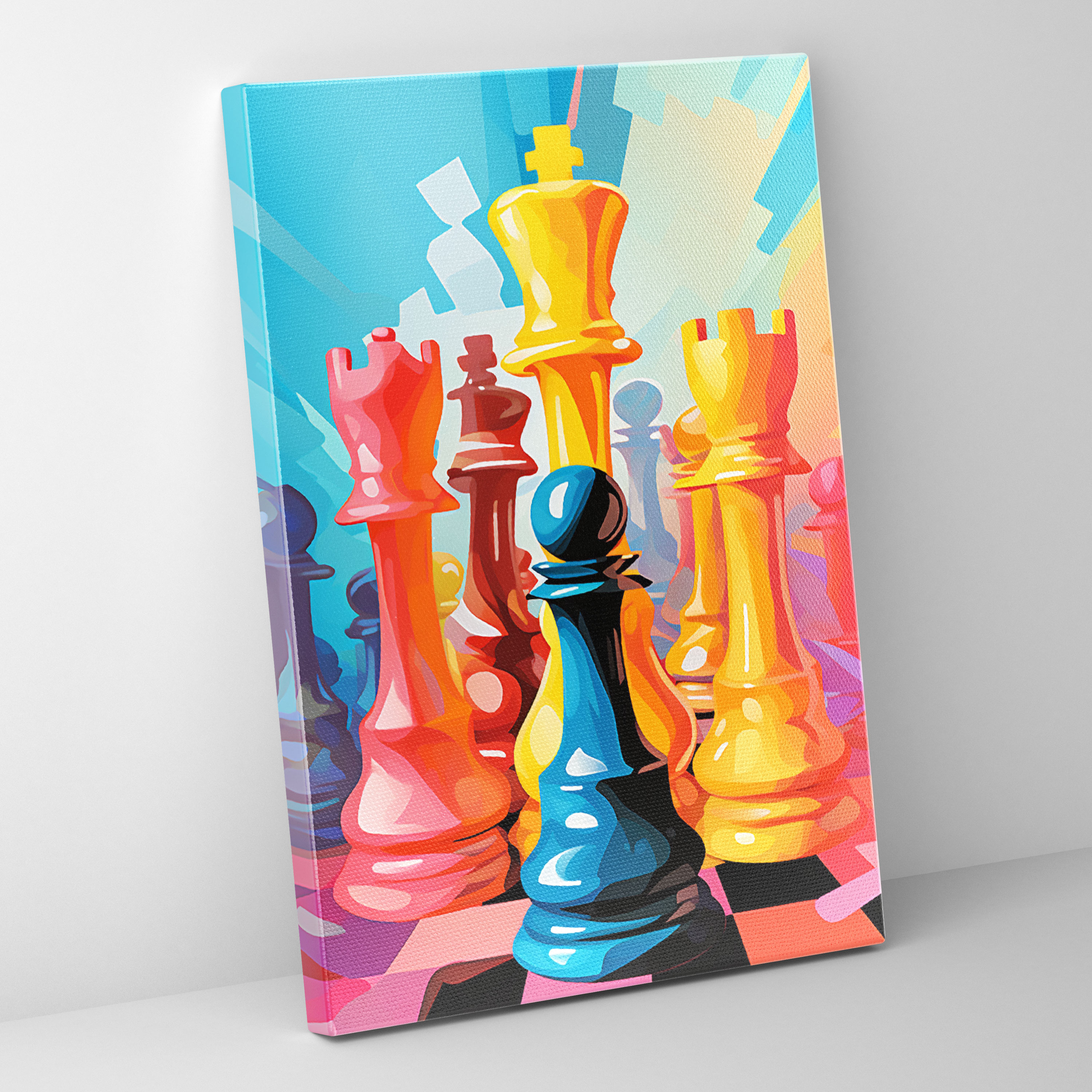Chess Wall Art - Chess, Home Decoration, Colorful Chess Pieces, Wall Art