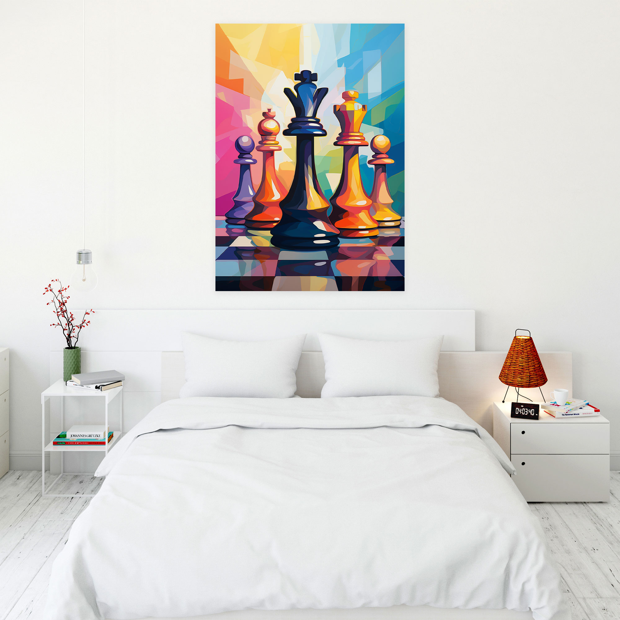 Pop Art Satranç Kanvas Tablo - Satranç Kanvas Duvar Sanatı