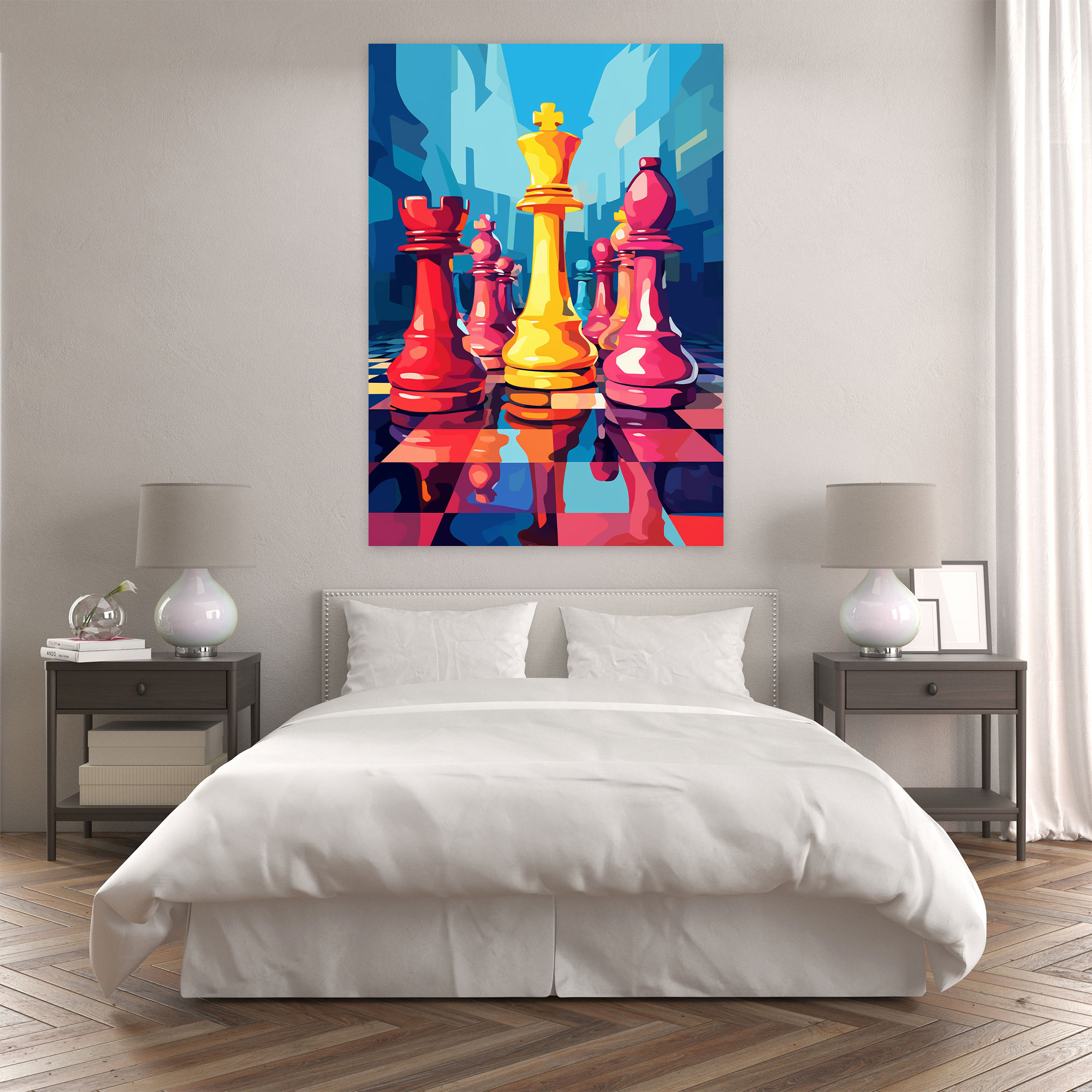 Satranç Pop Art Kanvas Tablo - Satranç Kanvas Duvar Sanatı Duvar Sanatı